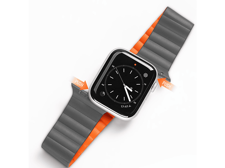 DUX DUCIS Magnetband 41 / / Grau x SE, x 7/6/5/4/3/2 mm, Orange Smartband, 38 Apple, 40 Watch