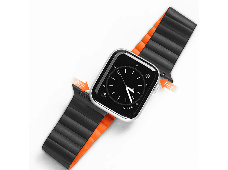 DUX DUCIS / 38 7/6/5/4/3/2 mm, Apple, Magnetband 40 Watch Schwarz / Orange Smartband, SE, x x 41