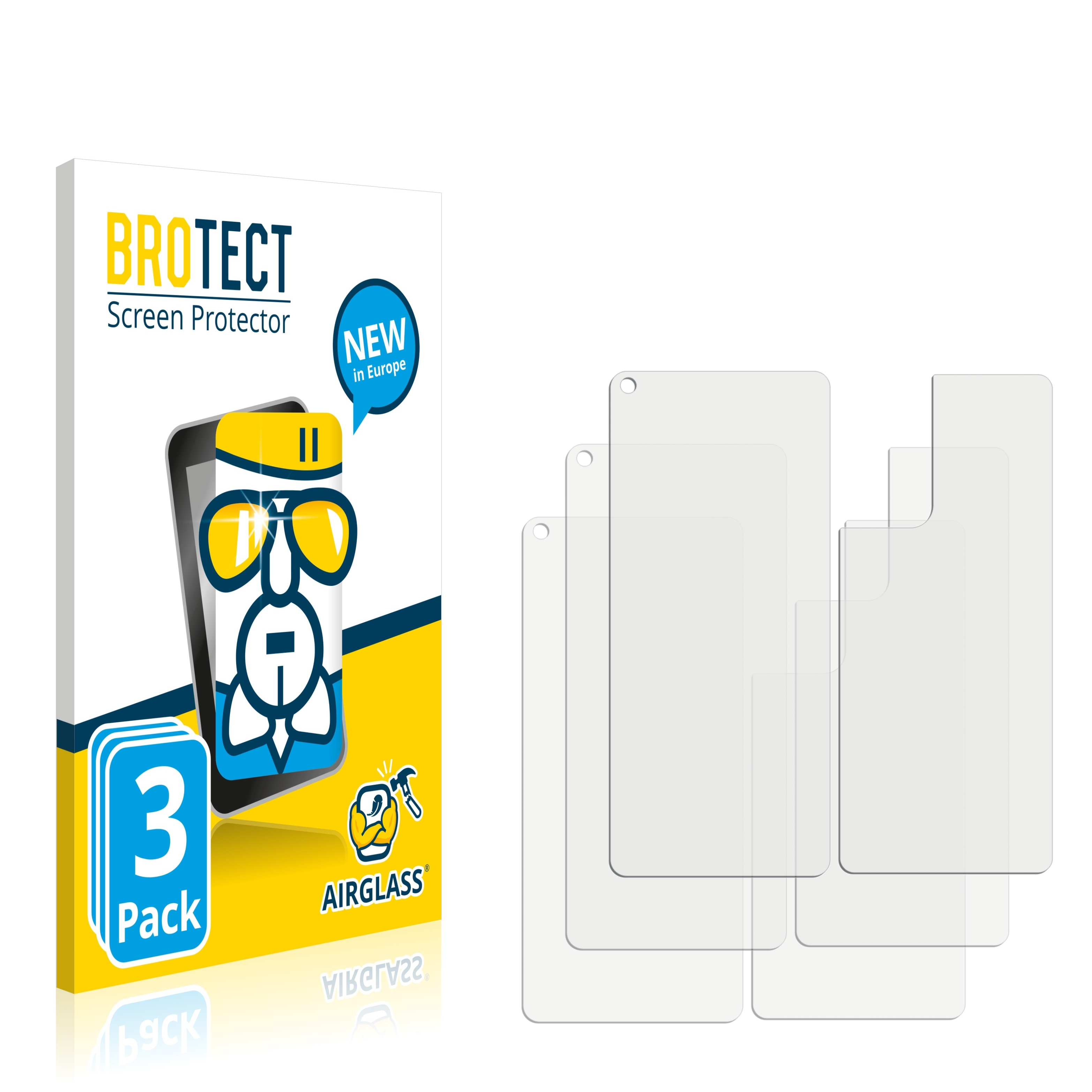 BROTECT 9 Schutzfolie(für OnePlus Rückseite)) 5G 3x Airglass klare (Vorder +