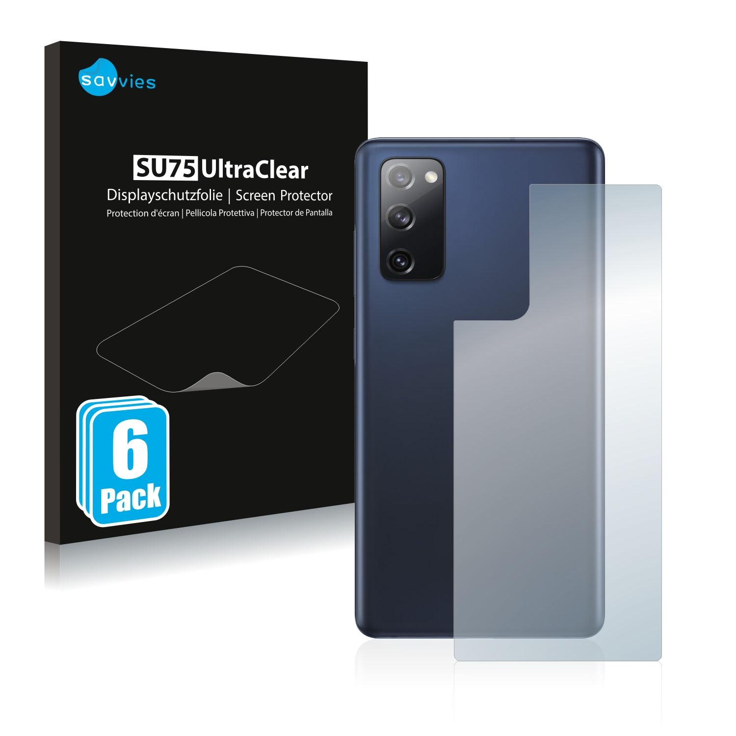 SAVVIES 6x klare S20 Schutzfolie(für Samsung FE (Rückseite)) Galaxy