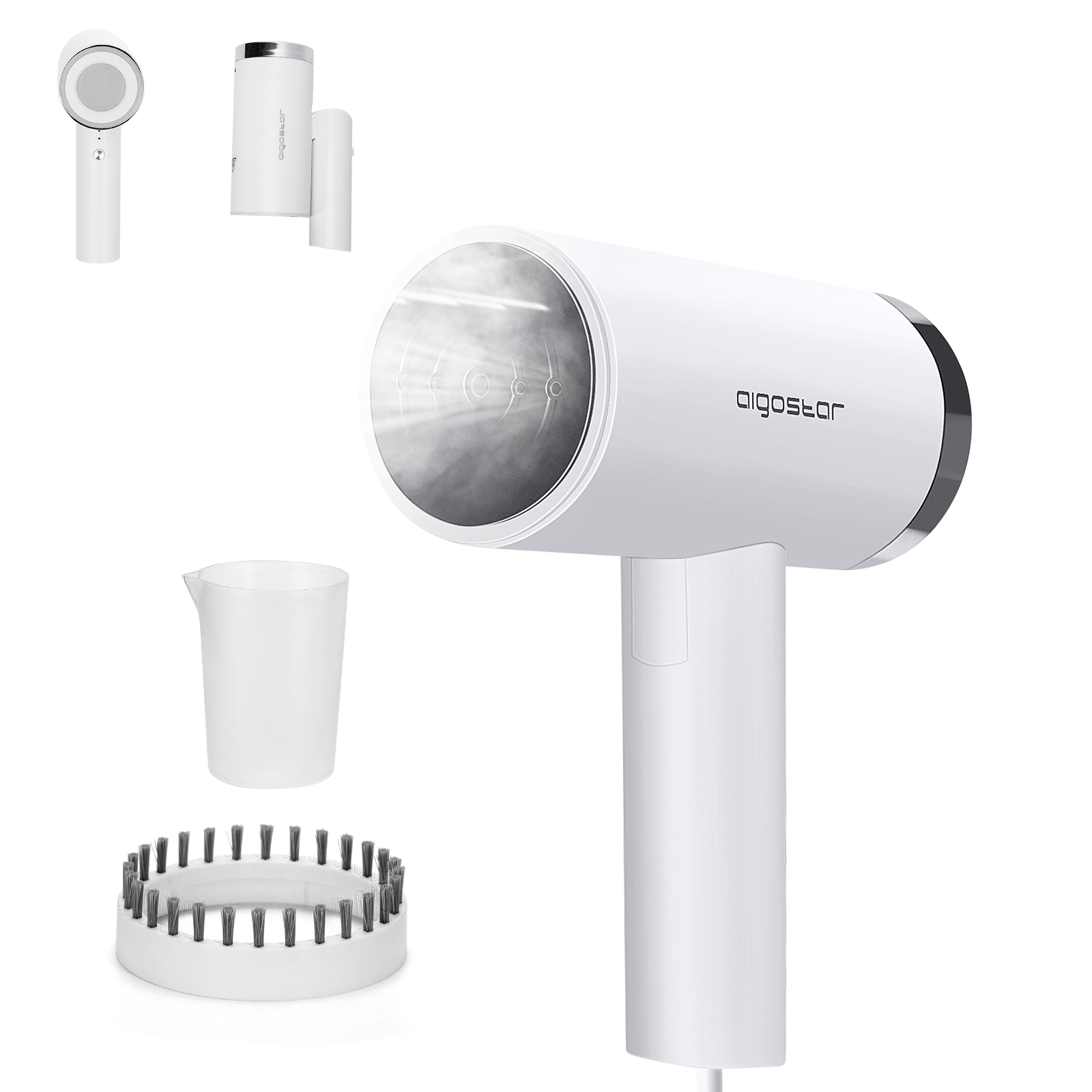Plancha Vertical Vapor 1200w 2 niveles de aigostar tiny 120 ml blanco 20gmin calentamiento en 30 seg elimina arrugas