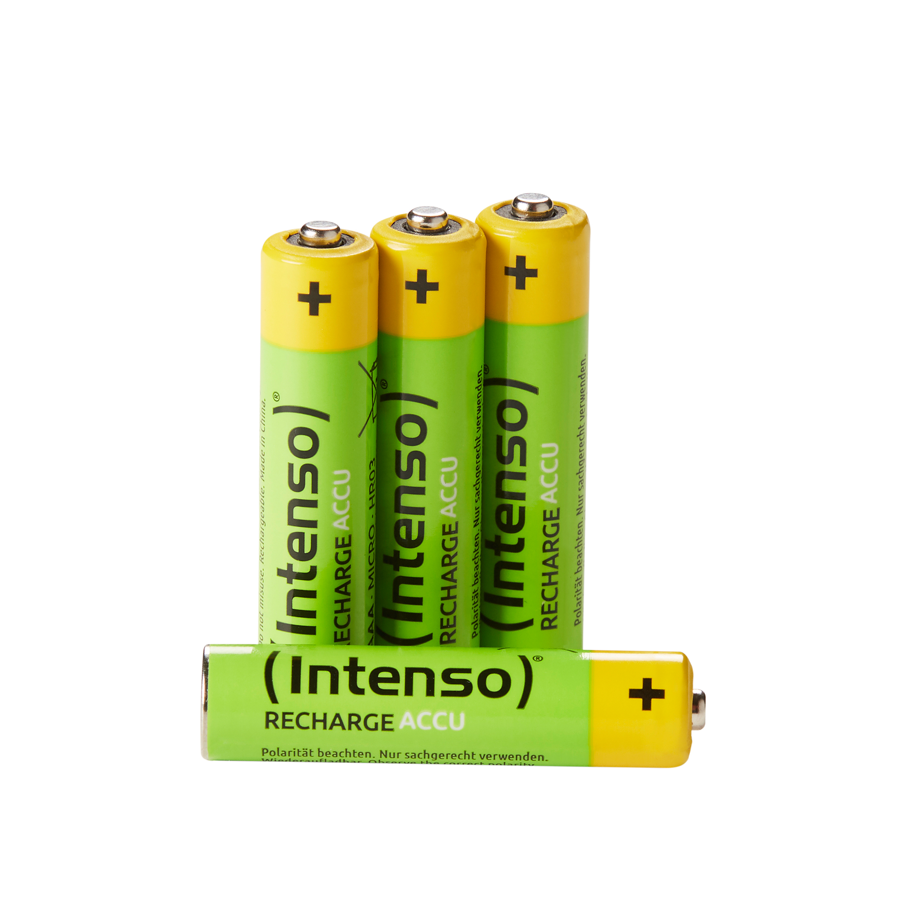 INTENSO Energy Eco Accu 850 (Nickel-Metallhydrid) AAA HR03 Batterie, Wiederaufladbare HR03, 4er 850 NiMH mAh AAA, Batterie mAh Pack Mignon