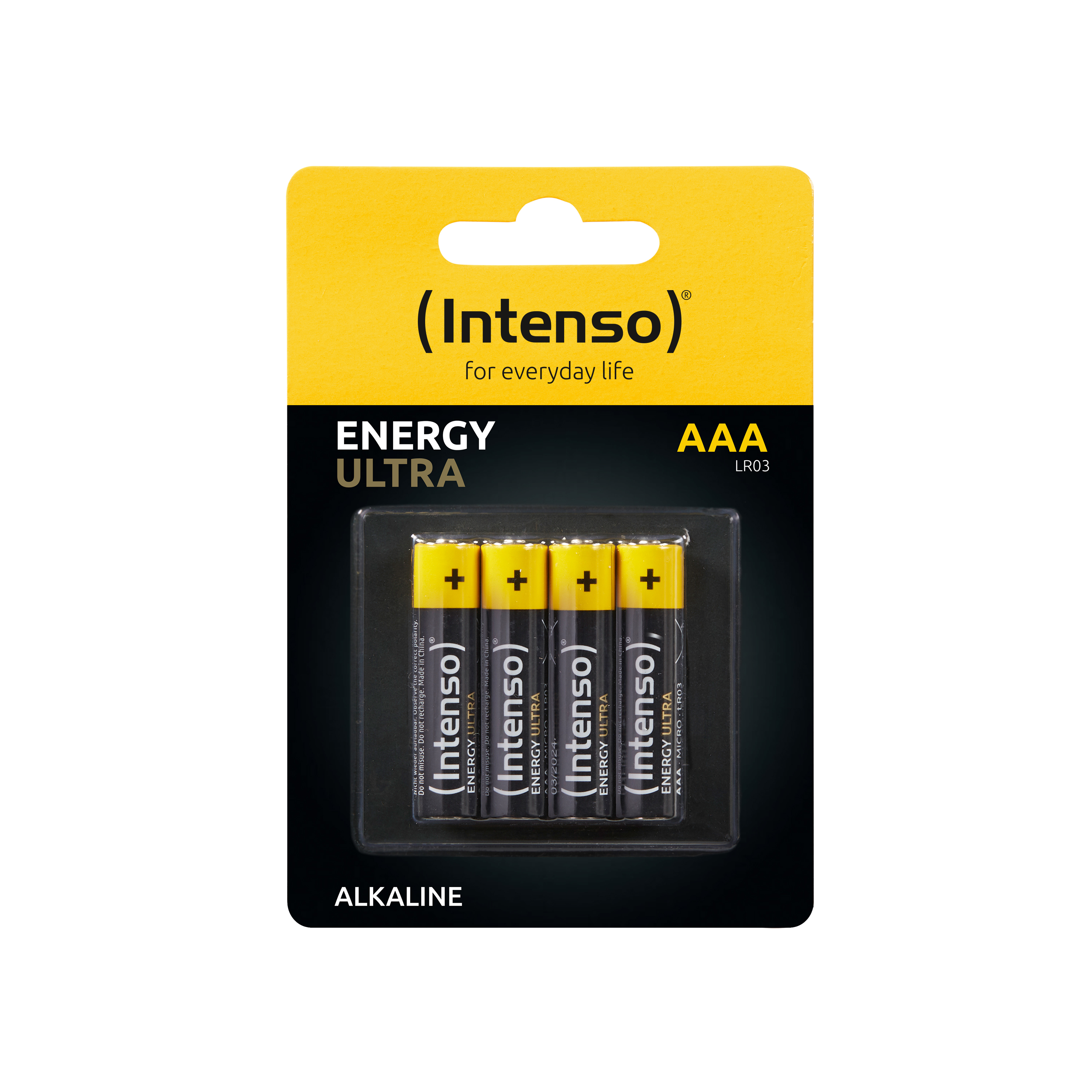 LR03, AAA Energy AAA, Manganese Pack LR03 Micro Batterie 4er Alkaline Ultra INTENSO (Quecksilberfrei),