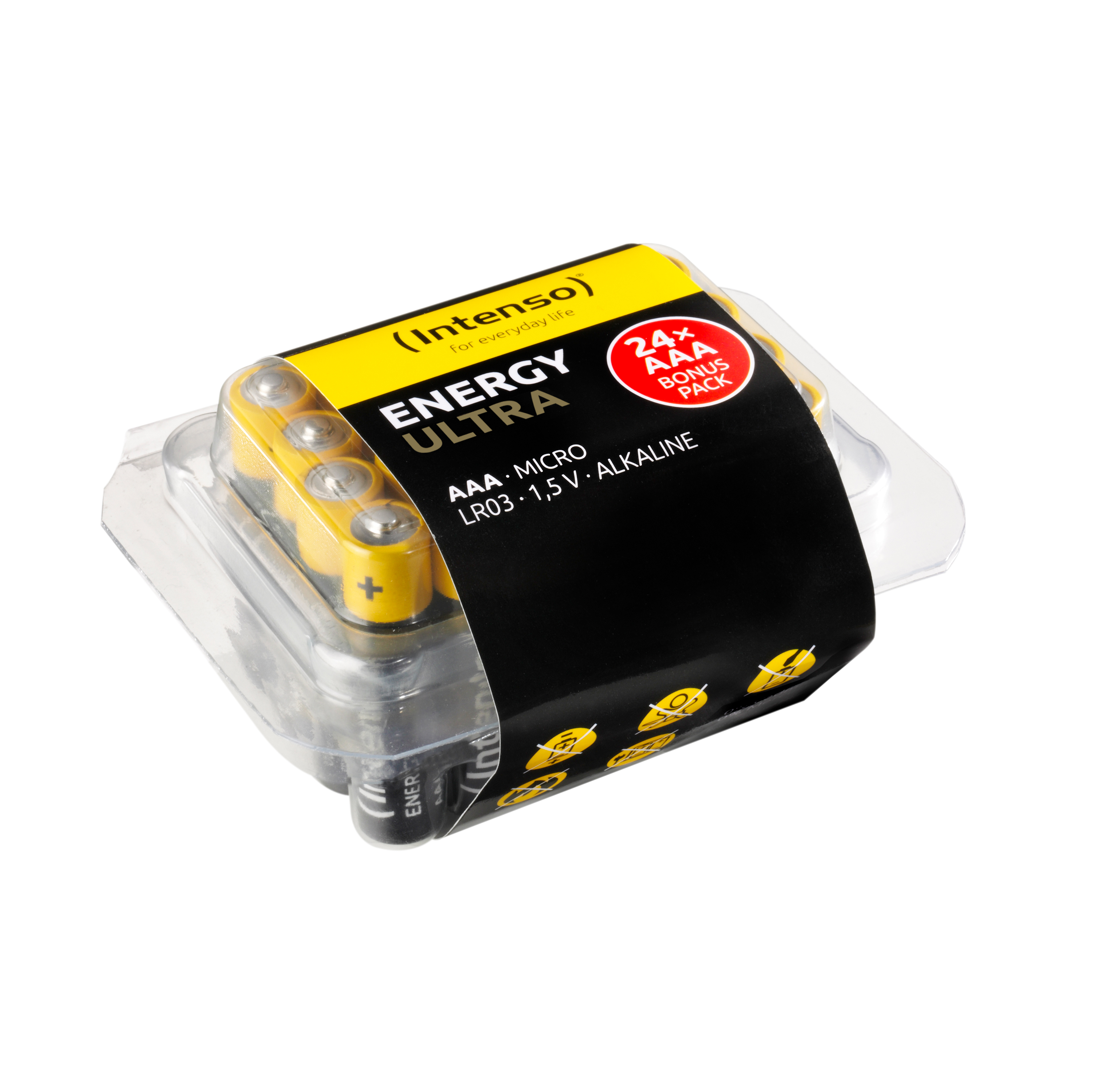 INTENSO Energy Ultra AAA Batterie Micro 24er AAA, Alkaline Manganese Pack (Quecksilberfrei), LR03, LR03