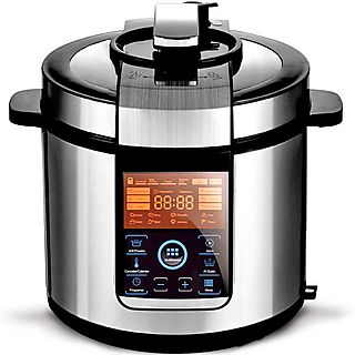 Olla Programable Robot - GRIDINLUX Elitechef Gourmet, 1000 W, 6 l, Plata y negro