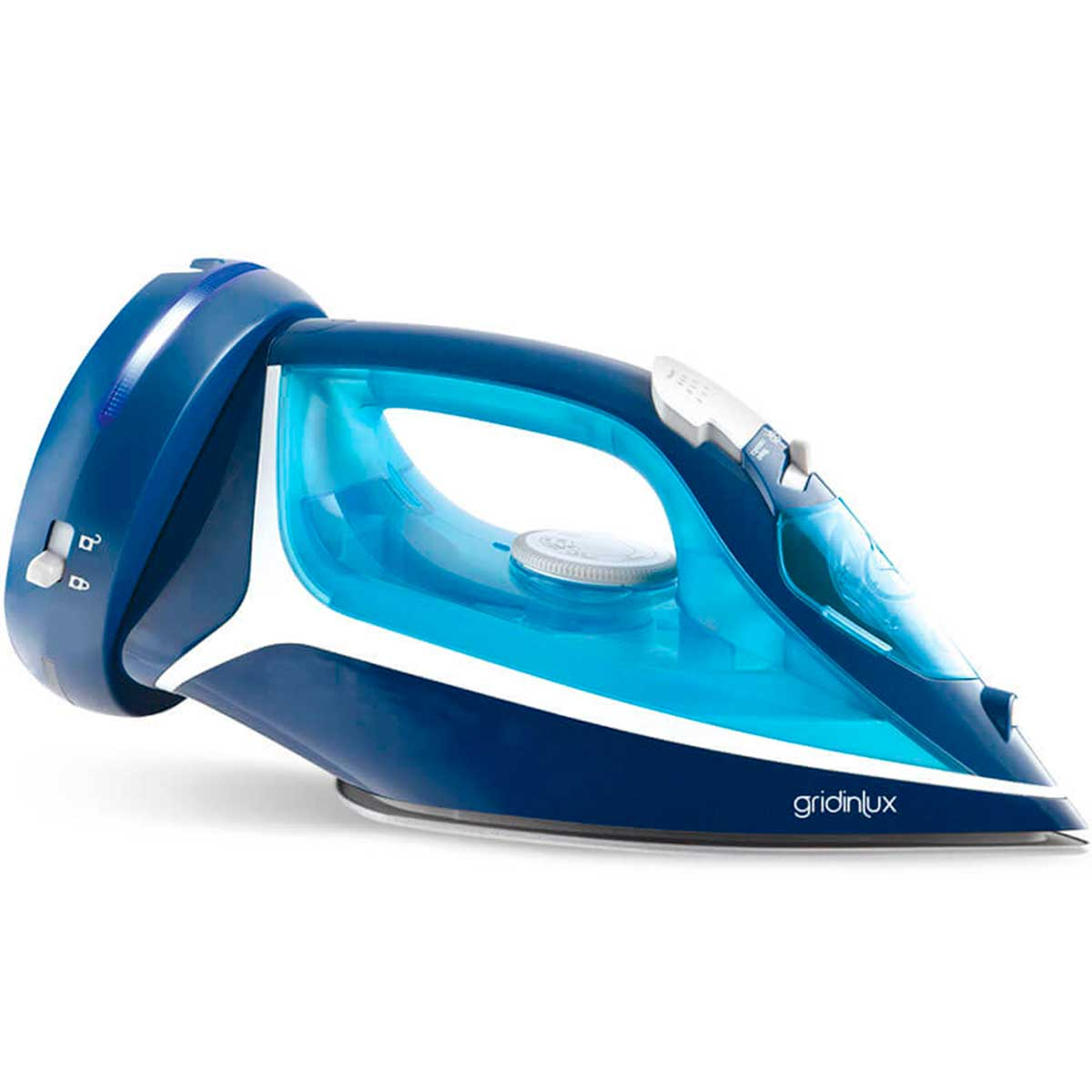 Plancha de vapor sin cable - Ironlux 2600 GRIDINLUX, 700 mgg/min, 300 ml, Azul y blanco