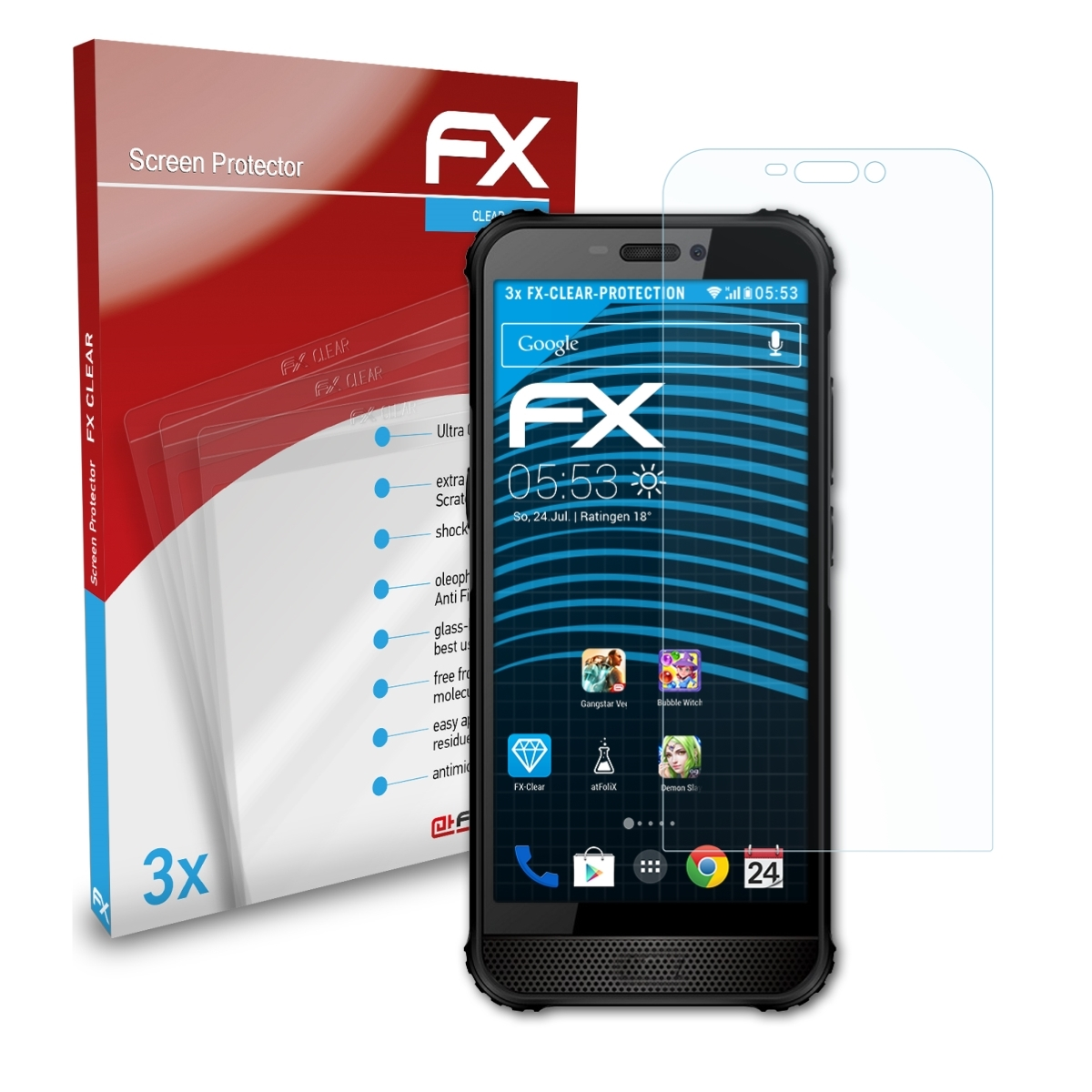ATFOLIX 3x FX-Clear Displayschutz(für AGM A10)