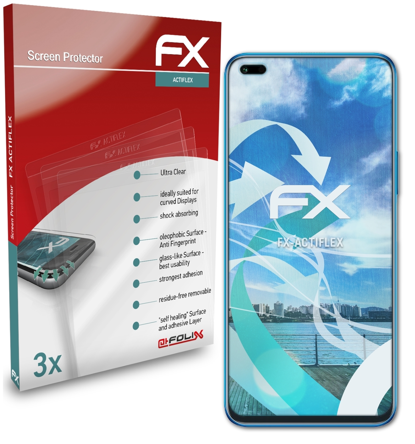ATFOLIX 3x FX-ActiFleX Displayschutz(für Lite) 50 Honor