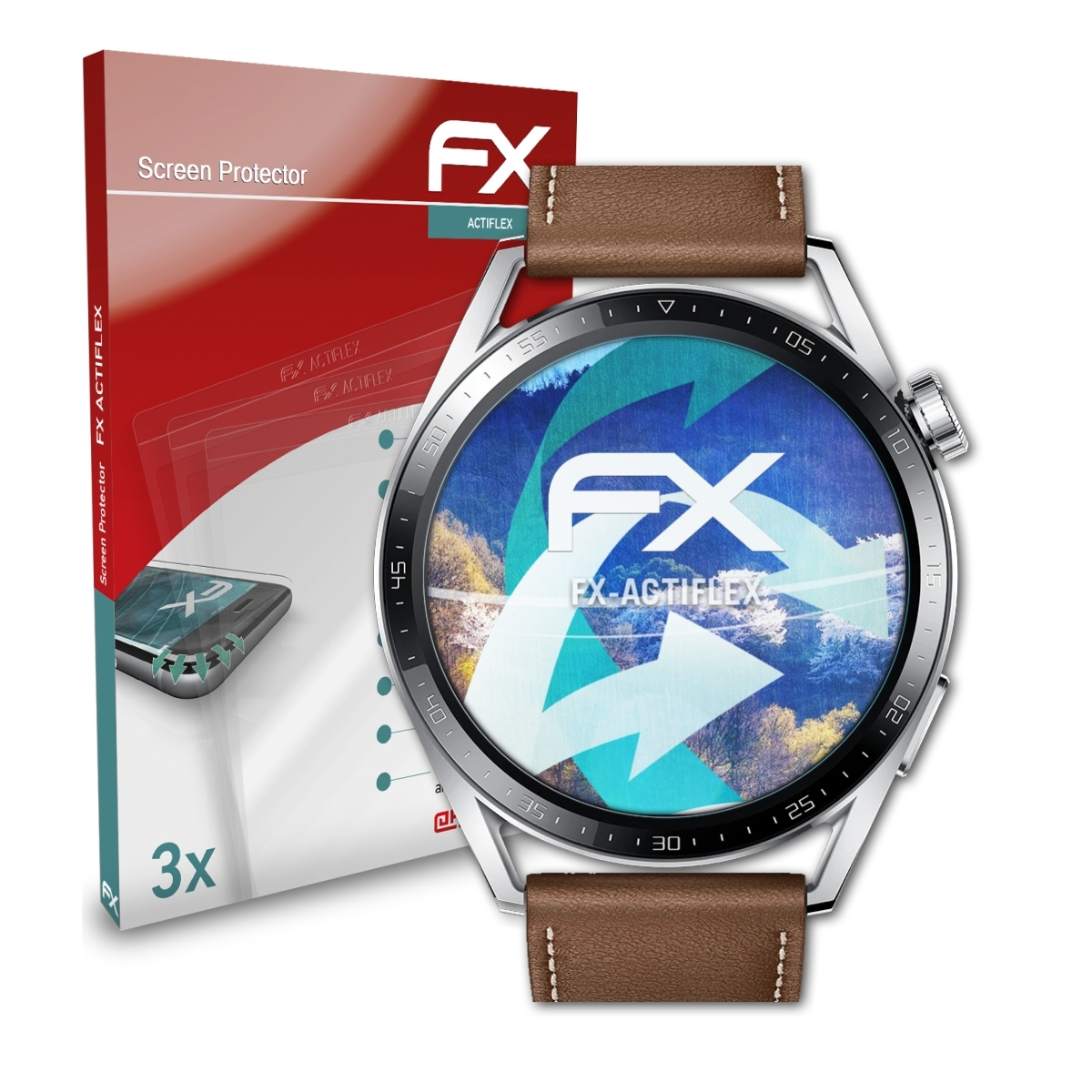FX-ActiFleX 3x Huawei ATFOLIX (46mm)) GT 3 Displayschutz(für Watch