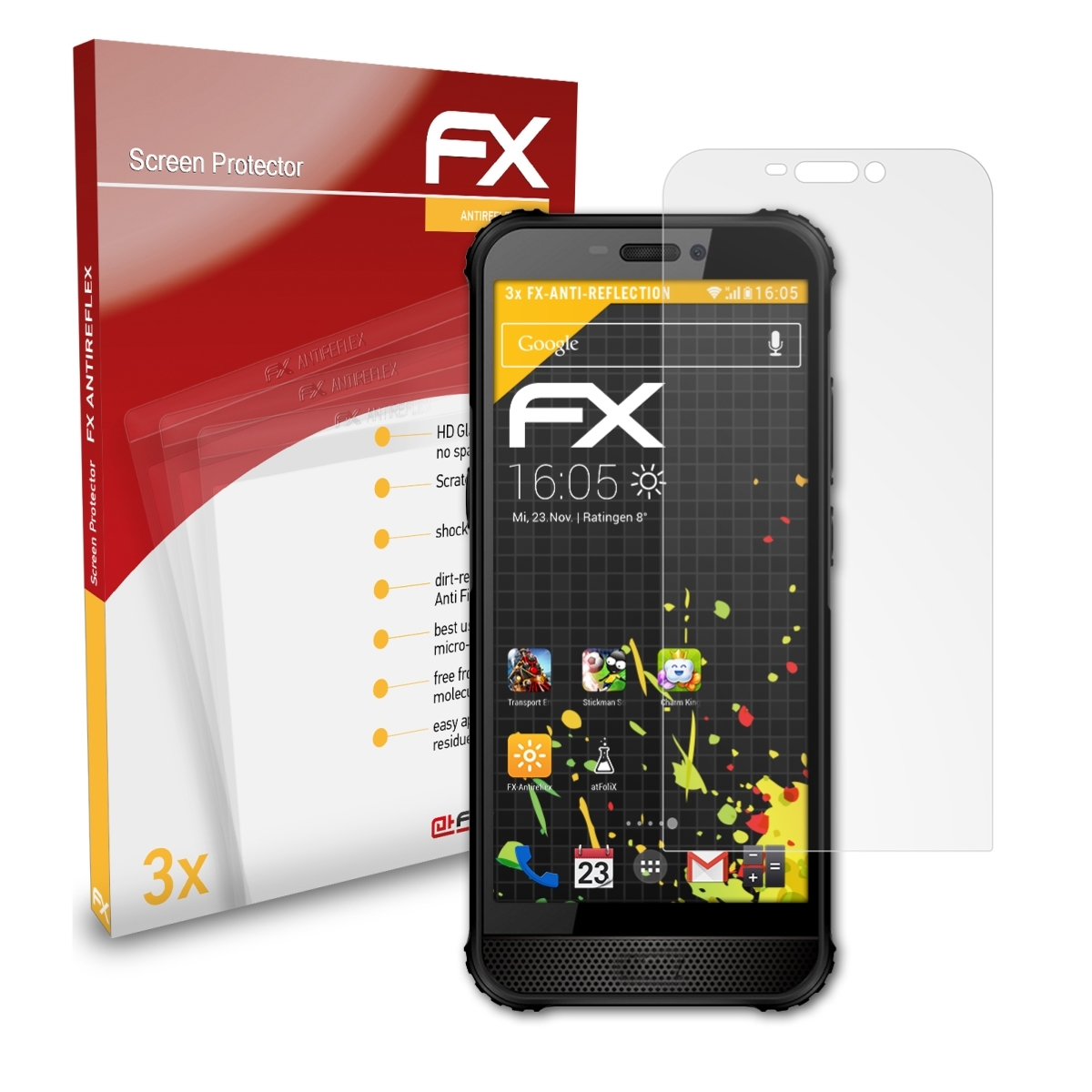 3x FX-Antireflex ATFOLIX Displayschutz(für AGM A10)