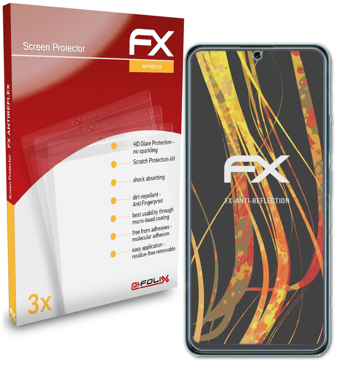 Xiaomi 3x FX-Antireflex Displayschutz(für Note ATFOLIX 11) Redmi