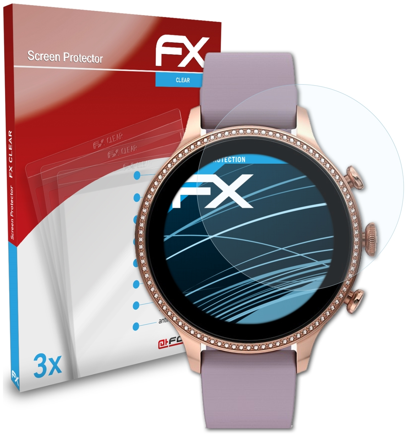 (42mm)) Fossil ATFOLIX Displayschutz(für 3x 6 Gen FX-Clear