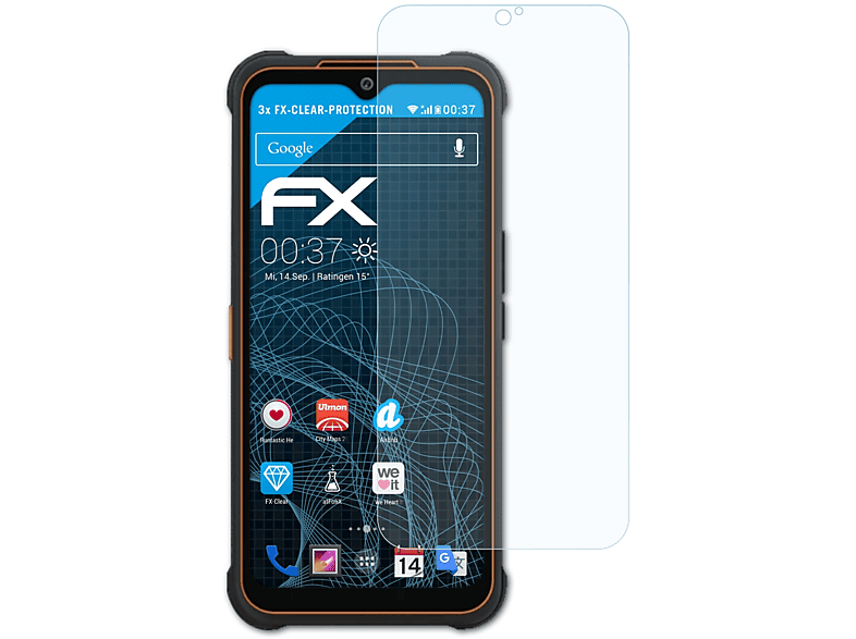 ATFOLIX 3x FX-Clear Displayschutz(für AGM Glory 5G)