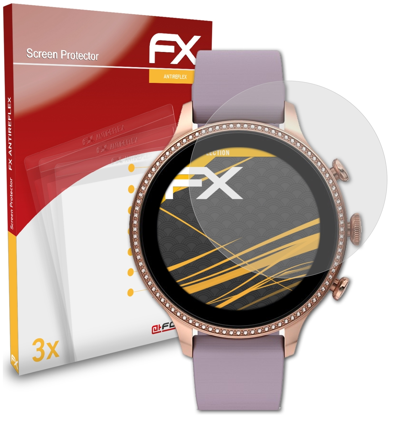 6 ATFOLIX 3x Displayschutz(für Fossil FX-Antireflex (42mm)) Gen