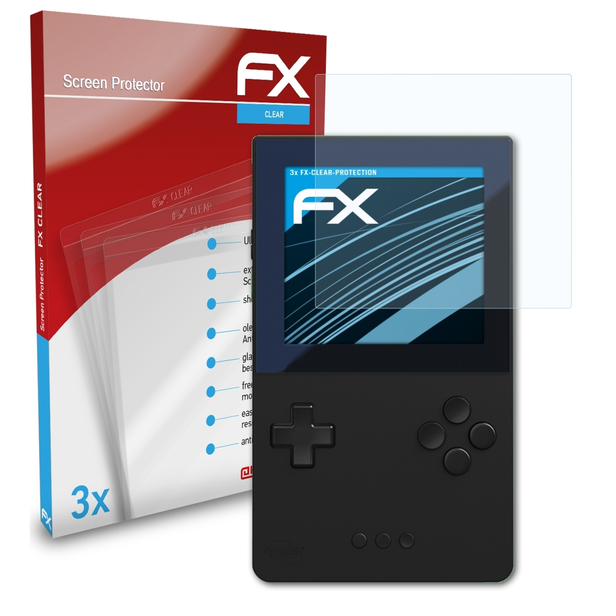 ATFOLIX 3x Analogue Pocket) Displayschutz(für FX-Clear