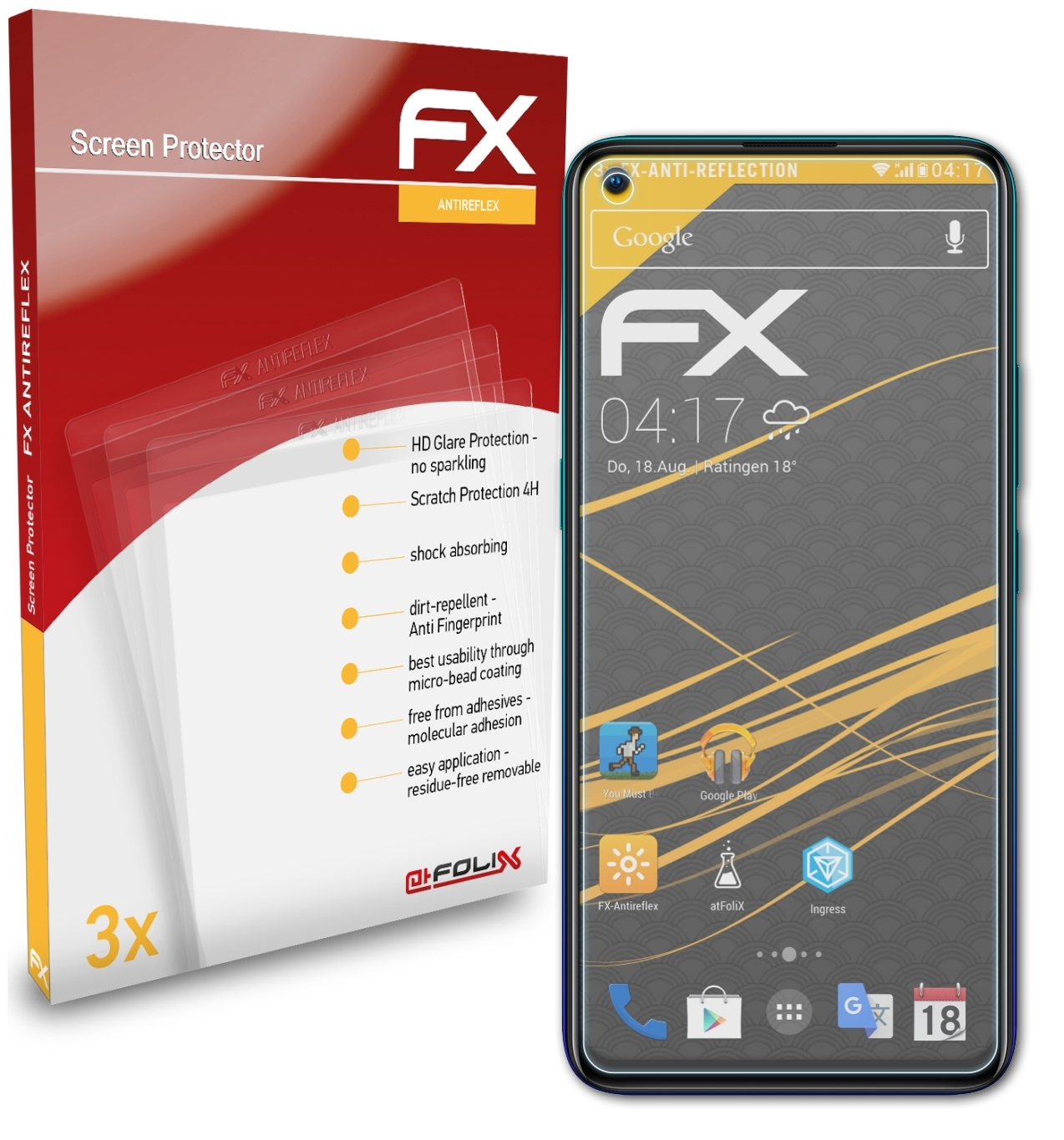 Vivo Z1 3x Displayschutz(für ATFOLIX FX-Antireflex Pro)