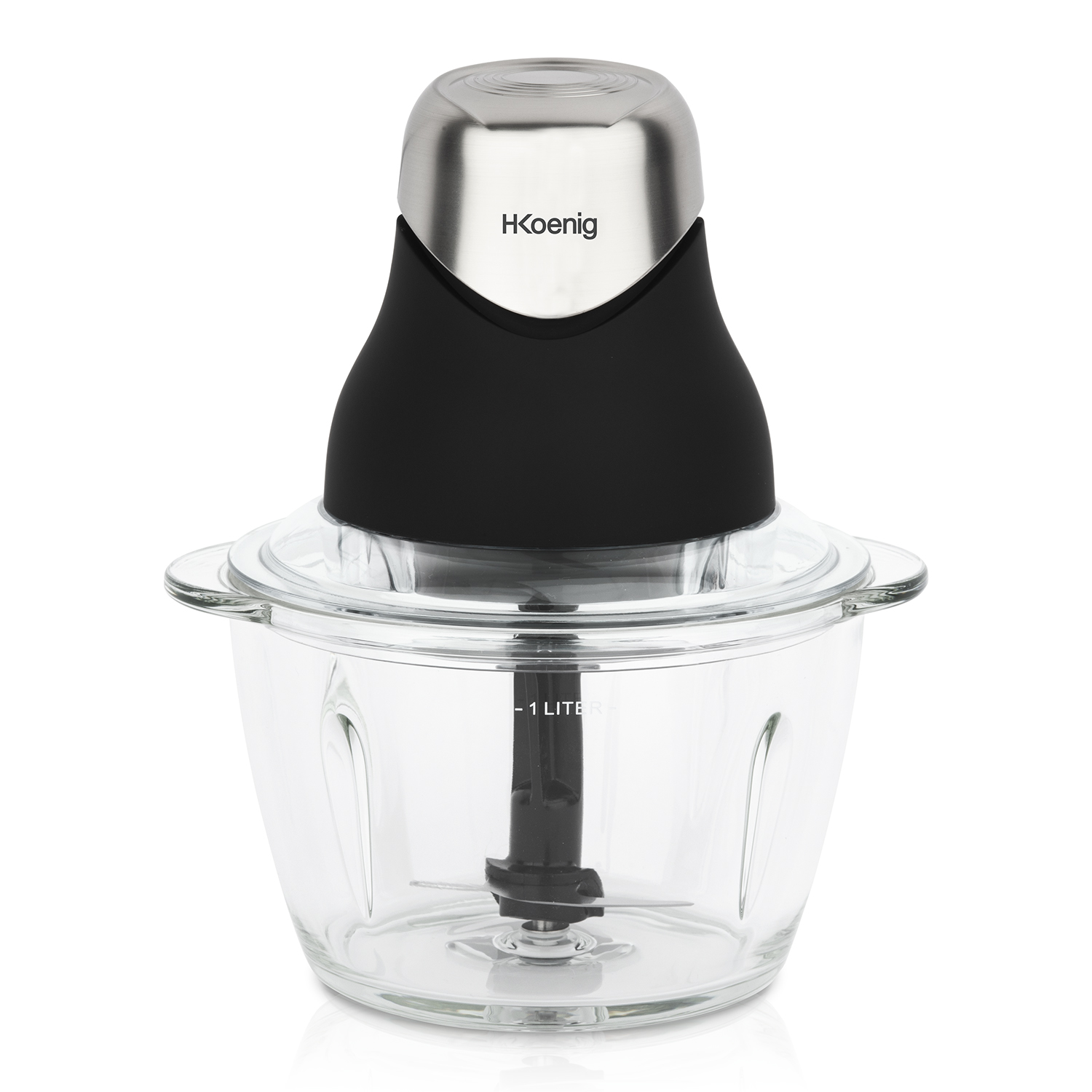 Hkoenig Leo8 Mini picadora 320w koenig negro 320 1 litro. ref. alimentos 2 cuchillas1 vaso cristal acero 1000 44