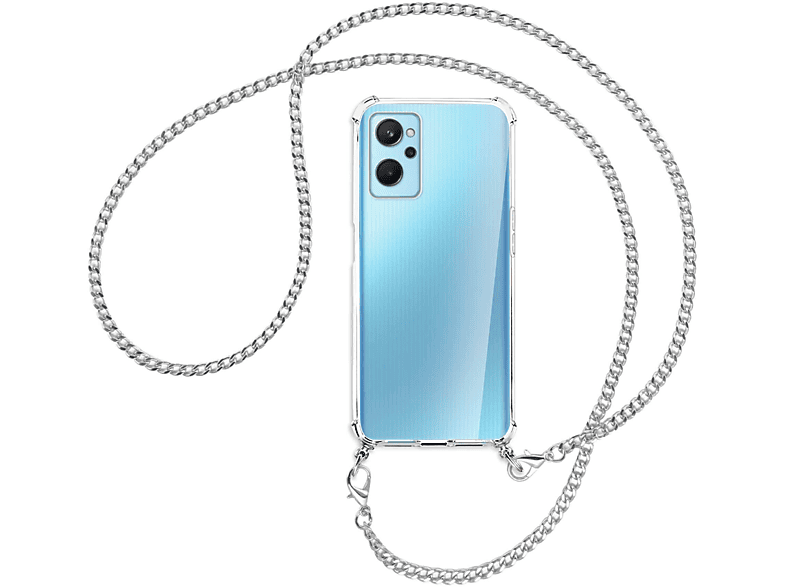 (silber) ENERGY Realme, mit Umhänge-Hülle Metallkette, MTB 9i, Kette MORE Backcover,