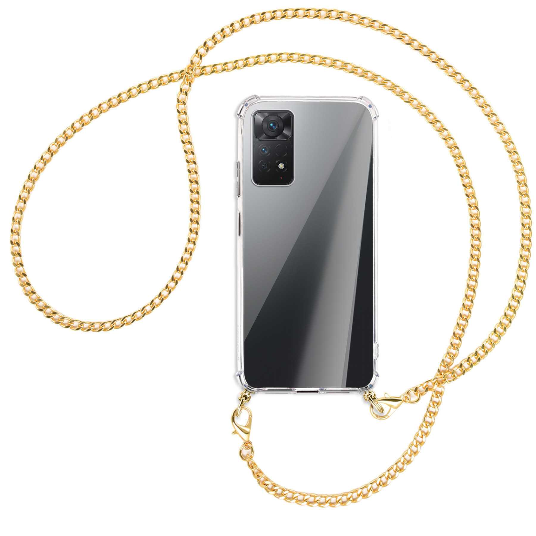 Kette 11 (gold) 5G, Note 4G, Metallkette, Backcover, mit MTB MORE Umhänge-Hülle ENERGY Redmi Xiaomi, Pro