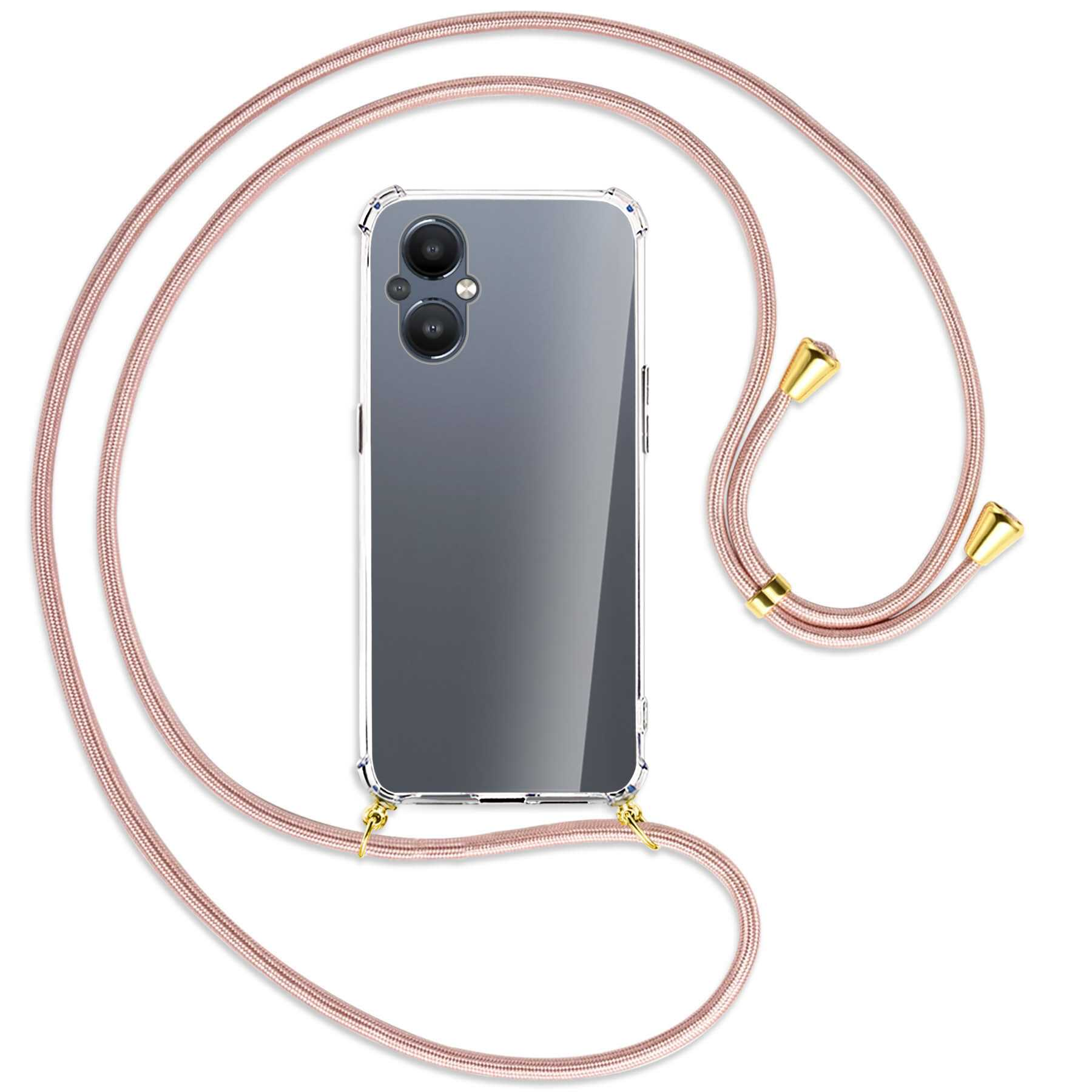 MTB MORE Umhänge-Hülle 5G, / Rosegold N20 Lite, Backcover, Gold Oppo, Nord OnePlus Kordel, Reno8 ENERGY mit