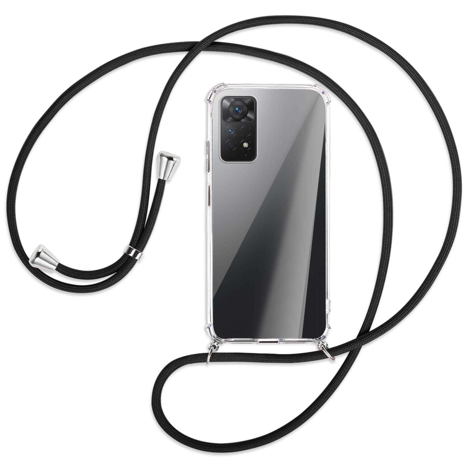 MTB MORE ENERGY Schwarz 5G, mit Kordel, Pro Note Silber Xiaomi, 4G, Backcover, Umhänge-Hülle 11 / Redmi
