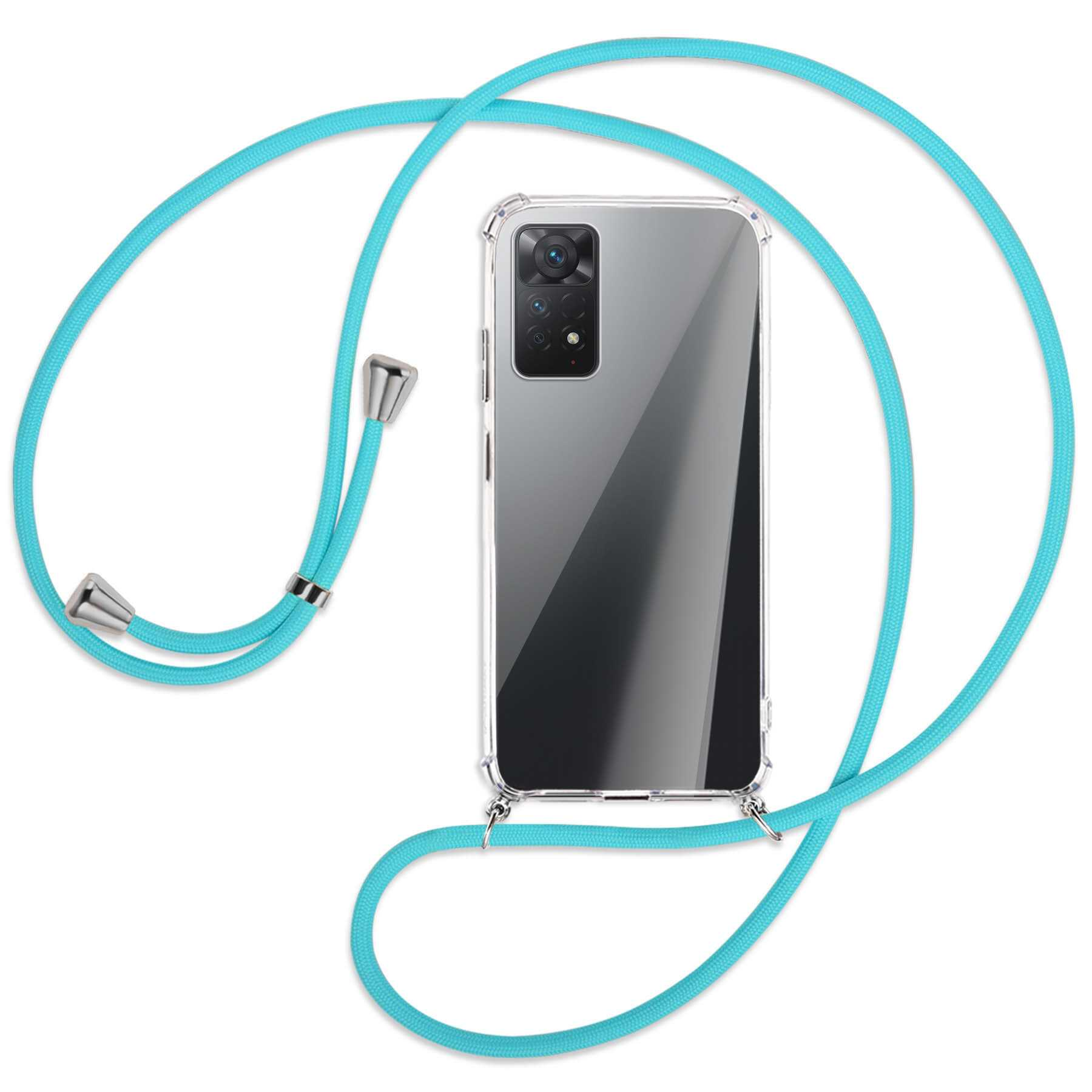 MTB MORE ENERGY Umhänge-Hülle mit Türkis Pro Redmi Xiaomi, 11 4G, Backcover, Silber / Note 5G, Kordel