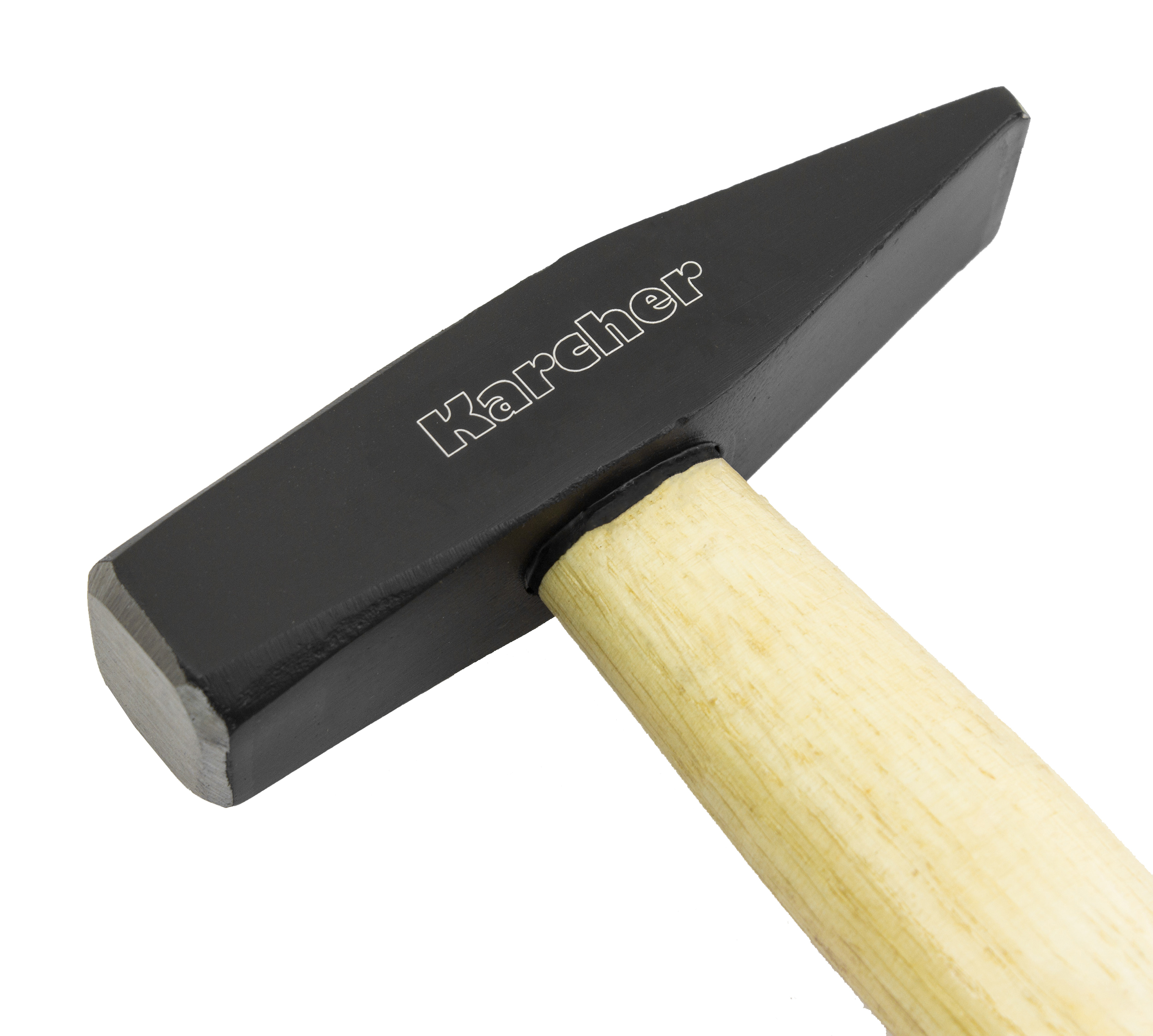 Schwarzer Hammer mit Holzgriff, Kärcher-Logo auf dem Hammerkopf.