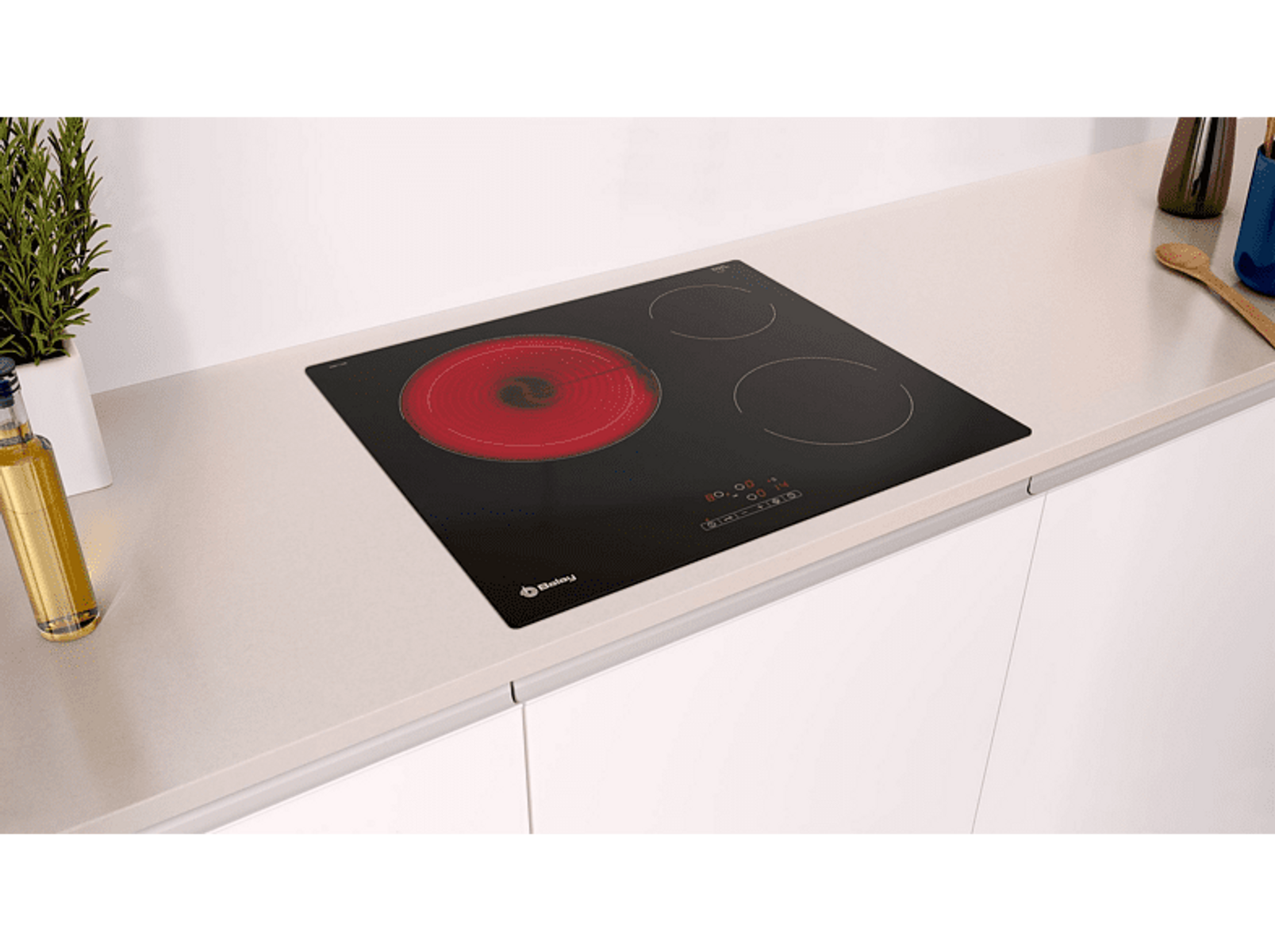 Płyta grzejna elektryczna z czerwonym elementem grzejnym.