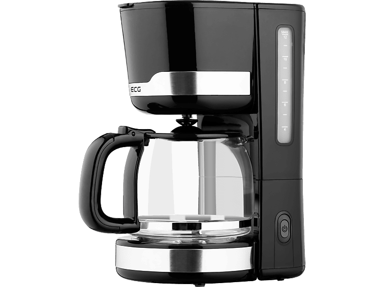 ECG KP 2115 | Kaffeemaschine  | Filterkaffee | Möglichkeit Tee | 1,5 Liter | Wasserstandsanzeige | Kaffeemaschine Schwarz / Edelstahl