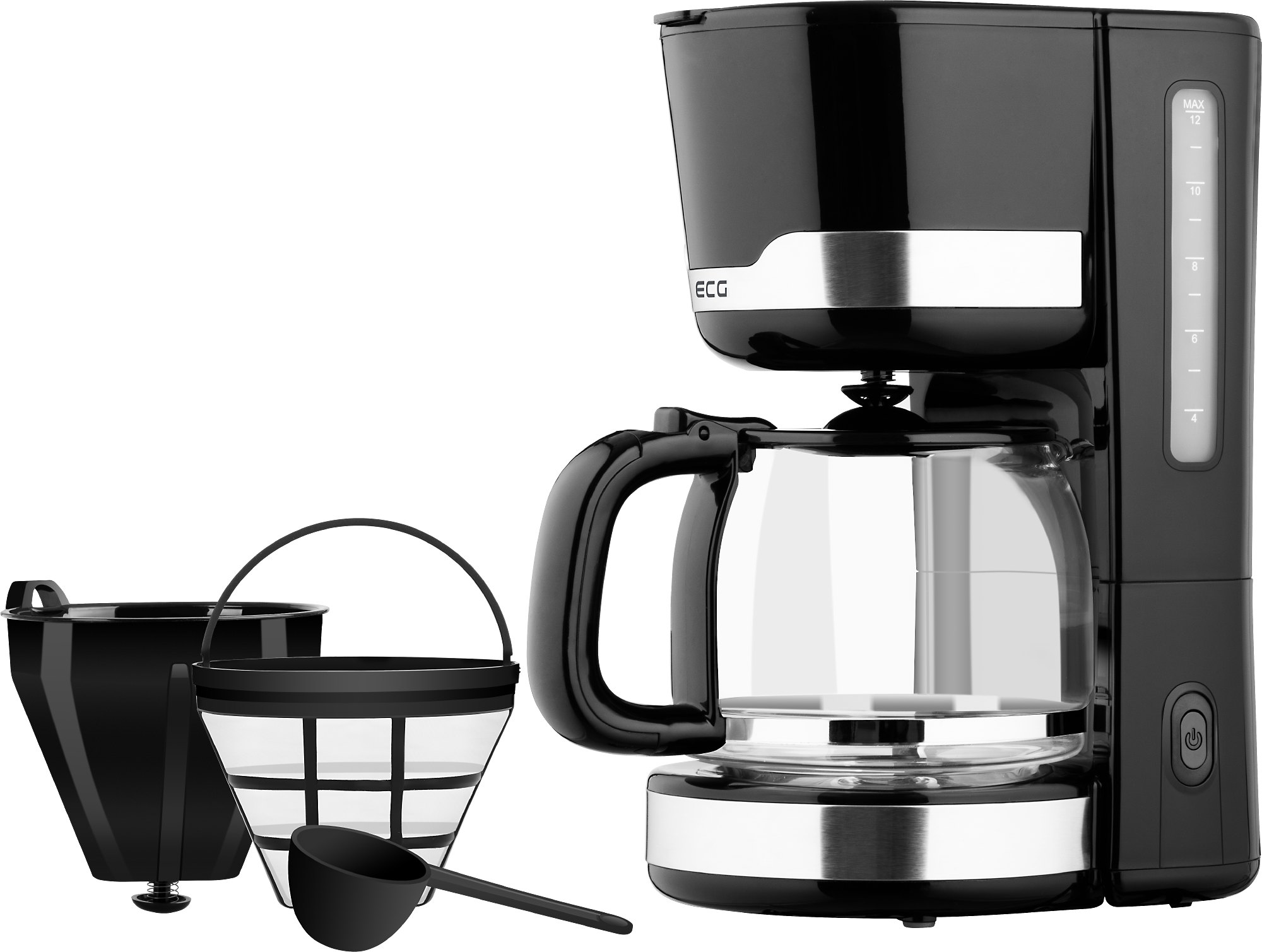 Filterkaffee | 2115 Edelstahl | KP | Schwarz Liter Kaffeemaschine | | Wasserstandsanzeige Kaffeemaschine / 1,5 Möglichkeit ECG | Tee