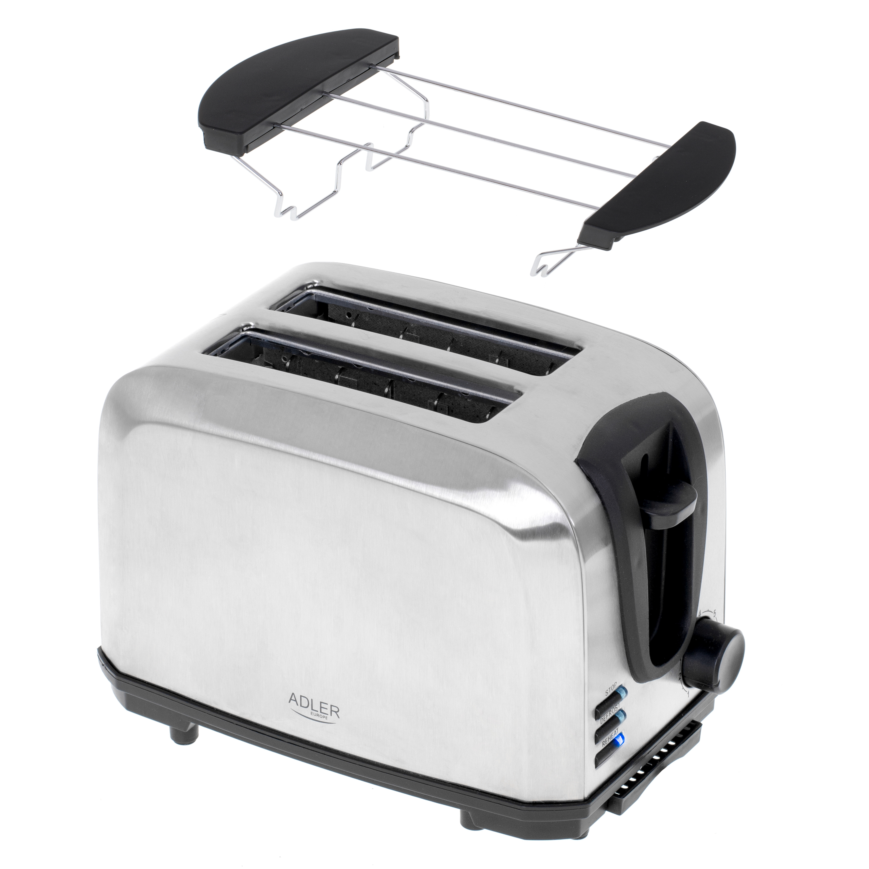 ADLER 2) 3222 (1000 Schlitze: Watt, silber AD Toaster