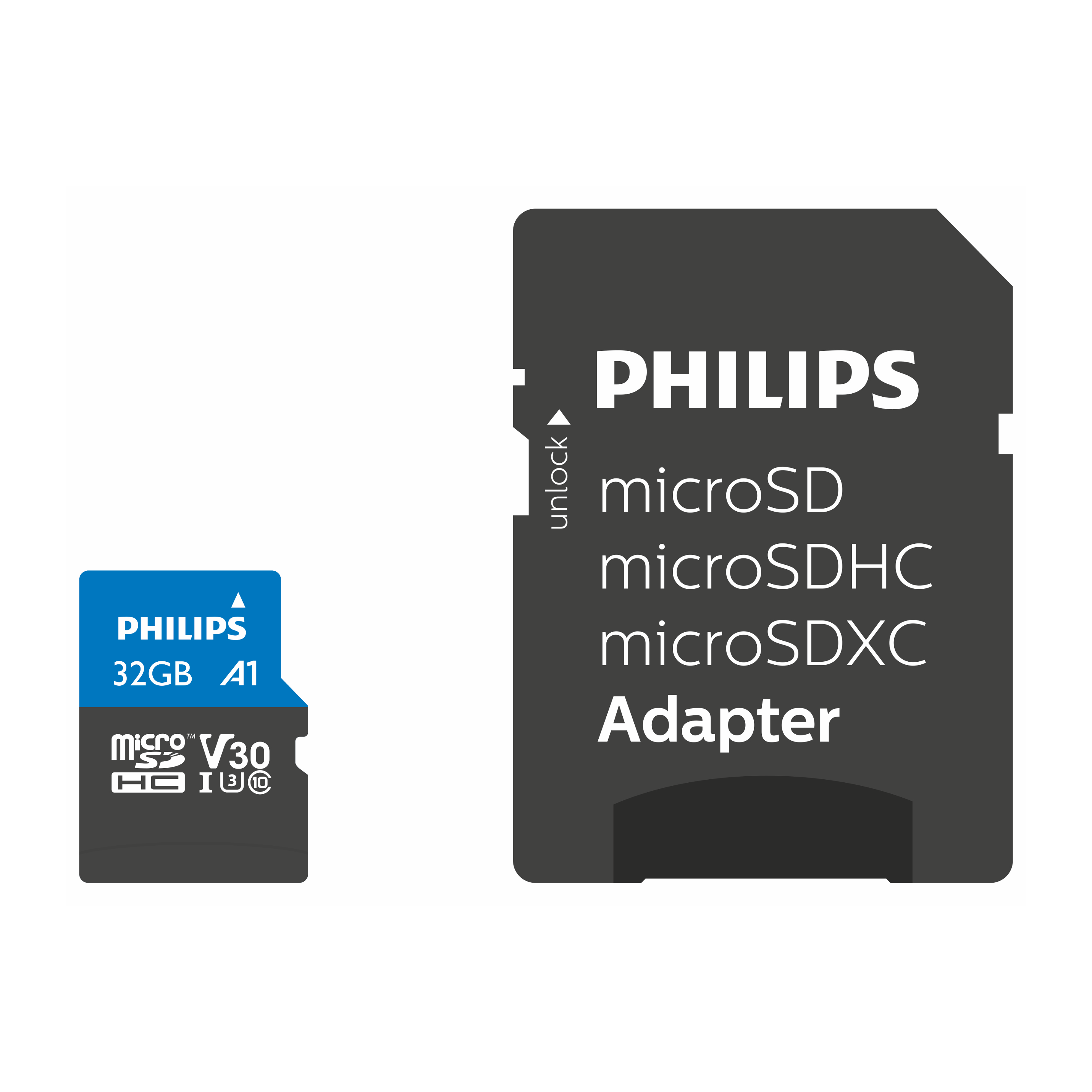 PHILIPS Micro-SDHC 32, Class Micro-SDHC GB, 10/ 4k/ Mbit/s Adapter, 80 UHS-I Speicherkarte, 32 U3