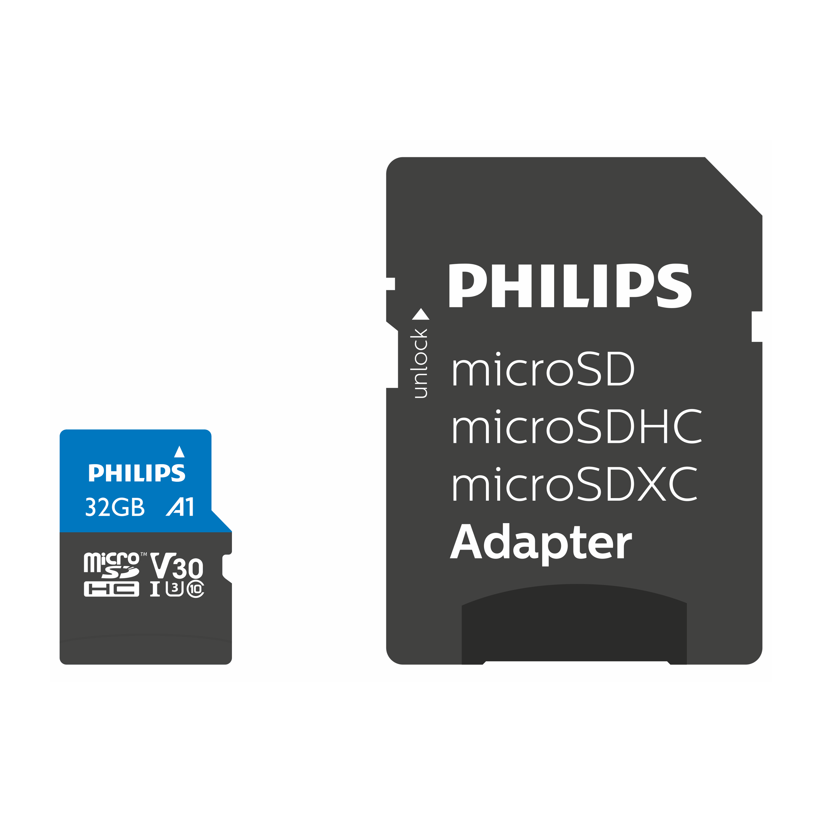 PHILIPS Micro-SDHC 32, Speicherkarte, 4k/ GB, 10/ 80 Micro-SDHC 32 Adapter, U3/ Mbit/s Class UHS-I