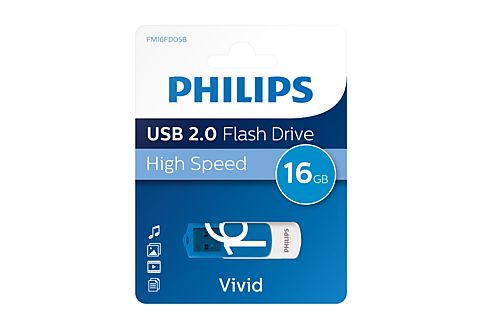 PHILIPS Vivid Edition Ocean Blue®, 21 MB/s USB-Stick (Weiß, 16 GB)