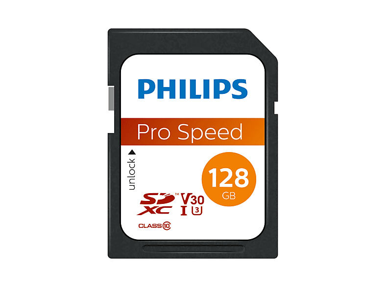 PHILIPS SDXC Class 10/ UHS-I U3/ 4K, SDXC Speicherkarte, 128 GB, 100 Mbit/s