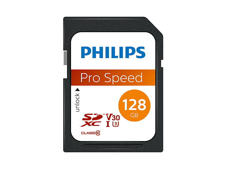 PHILIPS SDXC Class 10/ UHS-I U3/ 4K, SDXC Speicherkarte, 128 GB, 100 ...