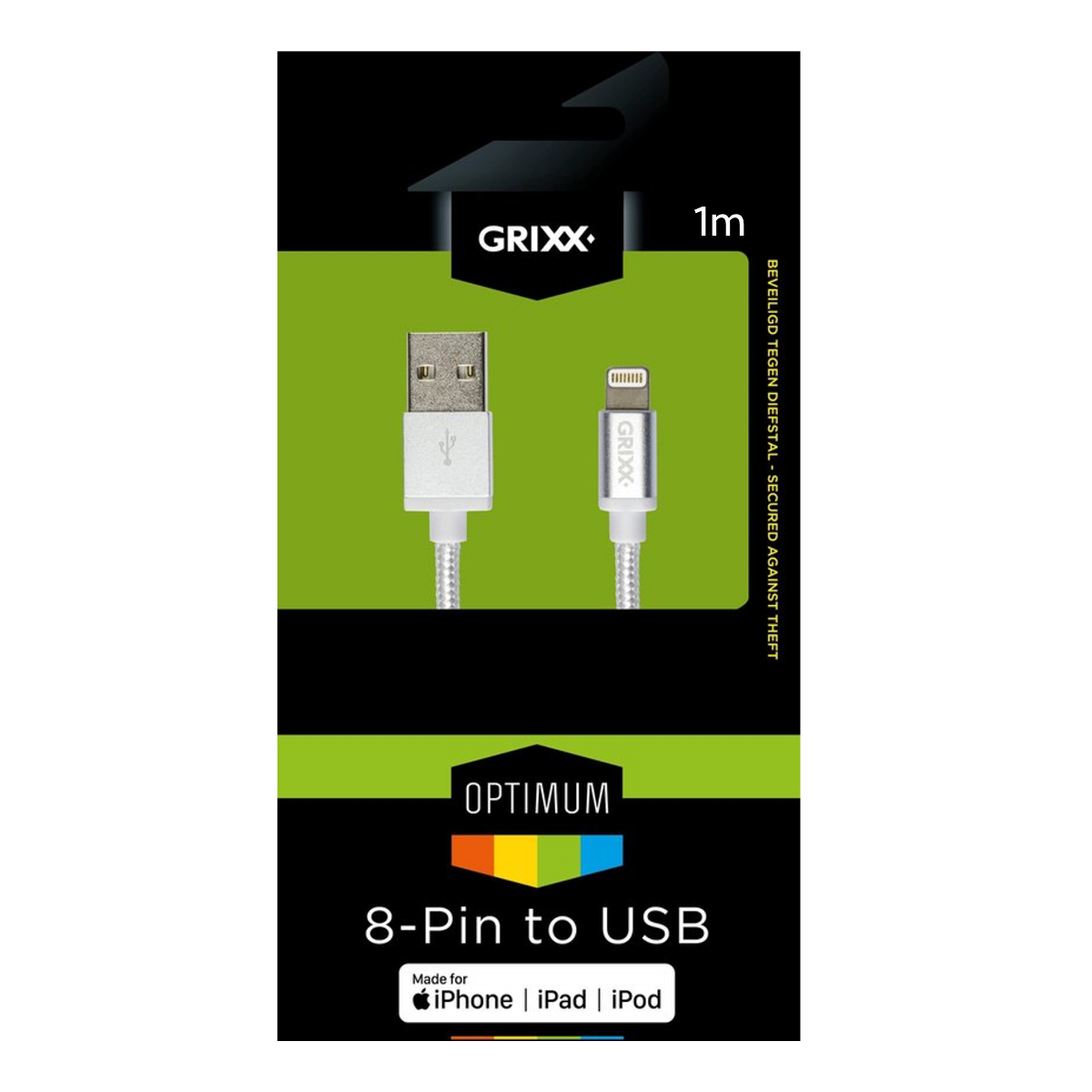 PHILIPS Grixx Weiß Lightning USB-A auf Kabel Optimum