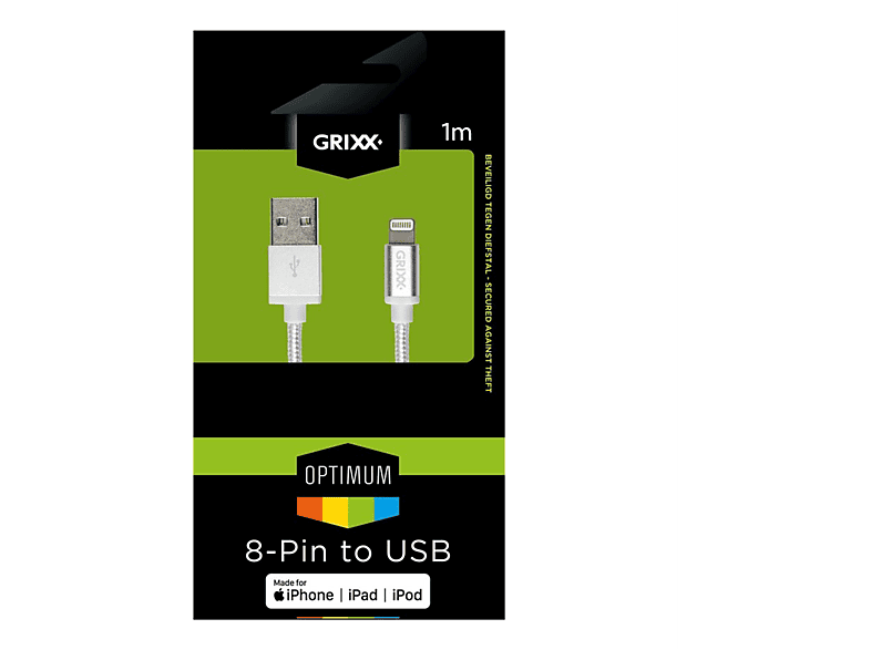 PHILIPS Optimum Grixx USB-A auf Lightning Kabel Weiß