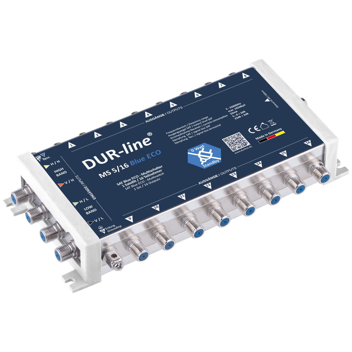 Ein blauer DUR-line MS 5/16 Blue ECO Multischalter-Empfänger.