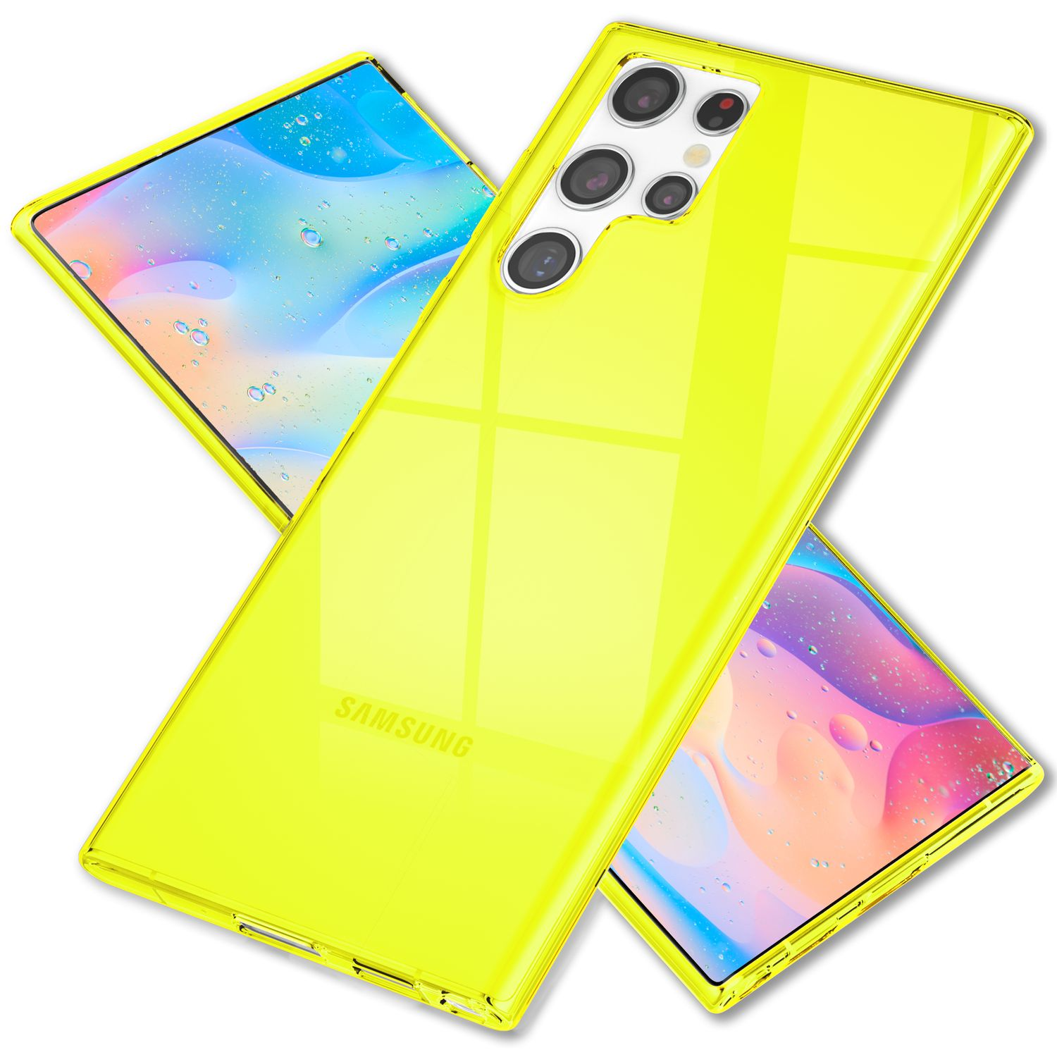 Ultra, Silikon Galaxy Backcover, S22 Gelb Klar Samsung, NALIA Hülle, Transparente Neon