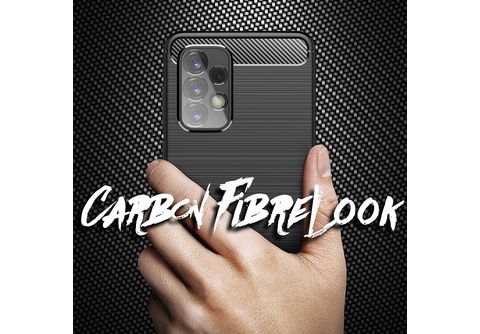 NALIA Carbon-Look Silikon Hülle, Backcover, Samsung, Galaxy S24 Ultra,  Schwarz
