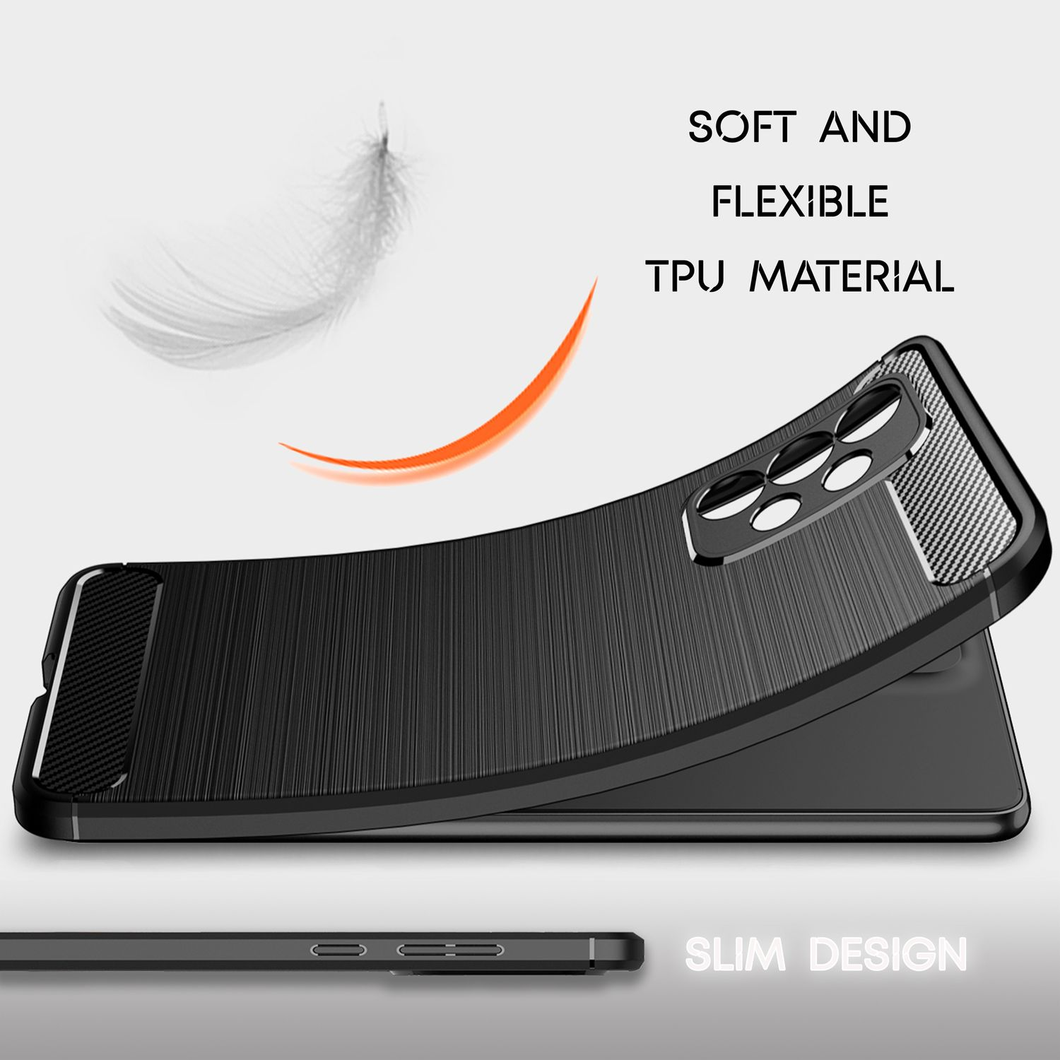 Xiaomi Redmi Note 13 Pro 4G / Poco M6 Pro 4G Custodia flessibile in fibra di carbonio