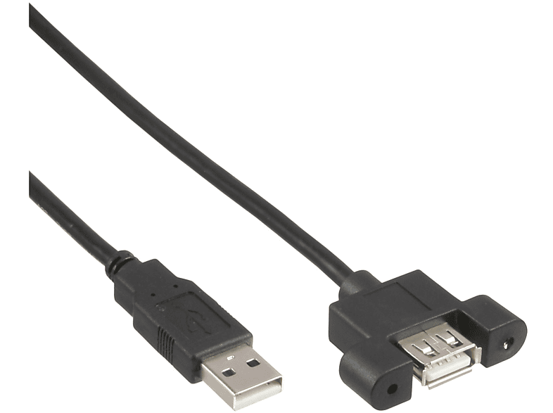 InLine® A 2.0 A, Stecker Einbaubuchse INLINE auf USB USB Anschlusskabel, 0,6m