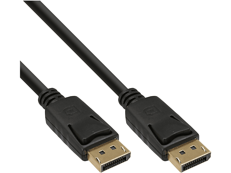 INLINE InLine® DisplayPort Kabel, schwarz, vergoldete Kontakte, 2m Kabel Displayport, schwarz