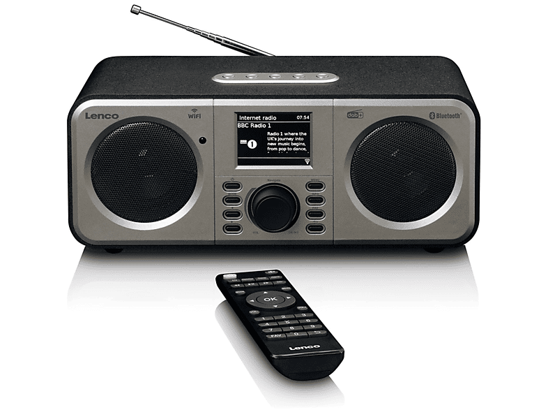 LENCO DIR-141 schwarz DAB, DAB+, Internet DAB+, AM, Radio, Bluetooth, FM, FM, Multifunktionsradio