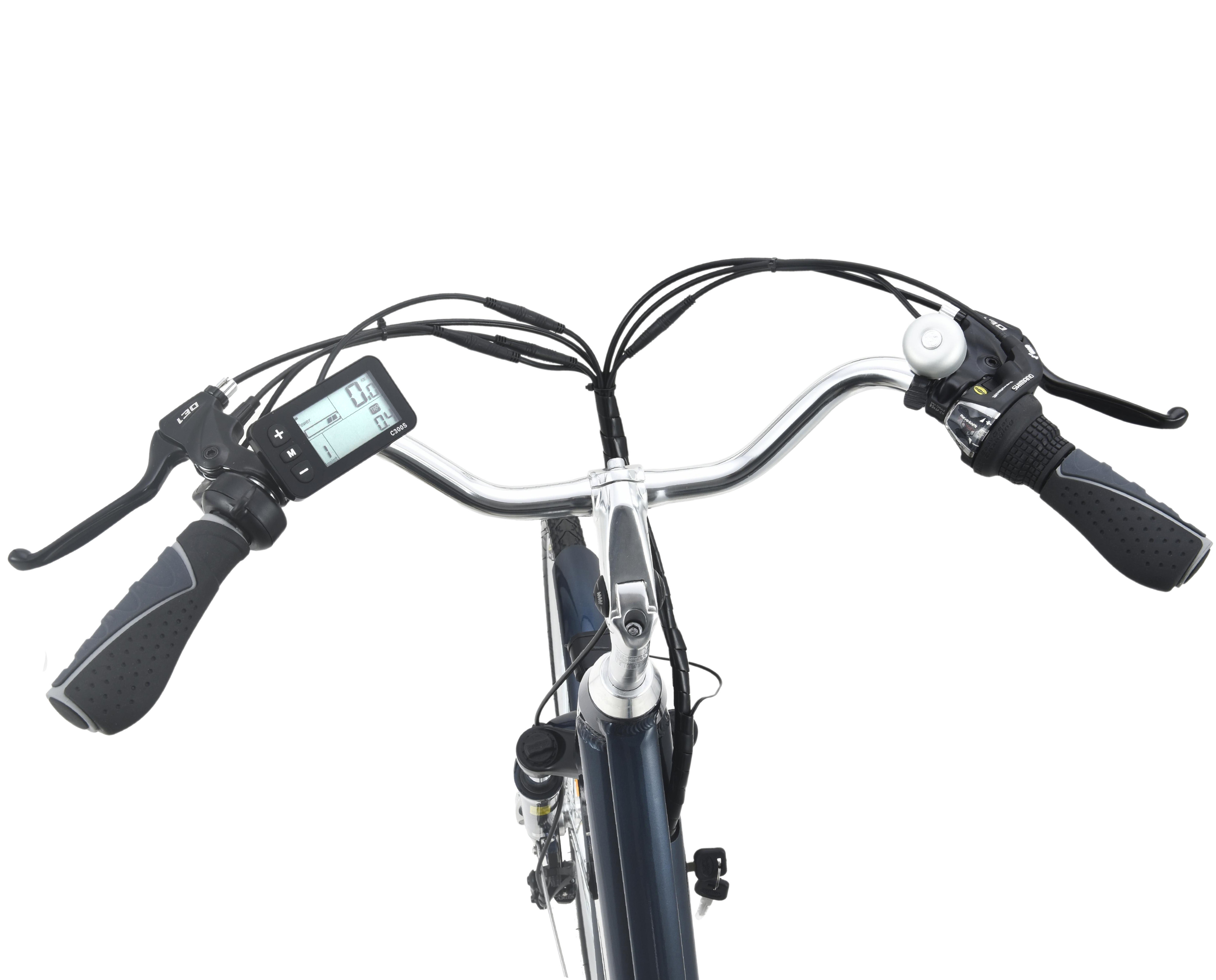 Der Lenker eines Elektrofahrrads mit Display und Bedienelementen.