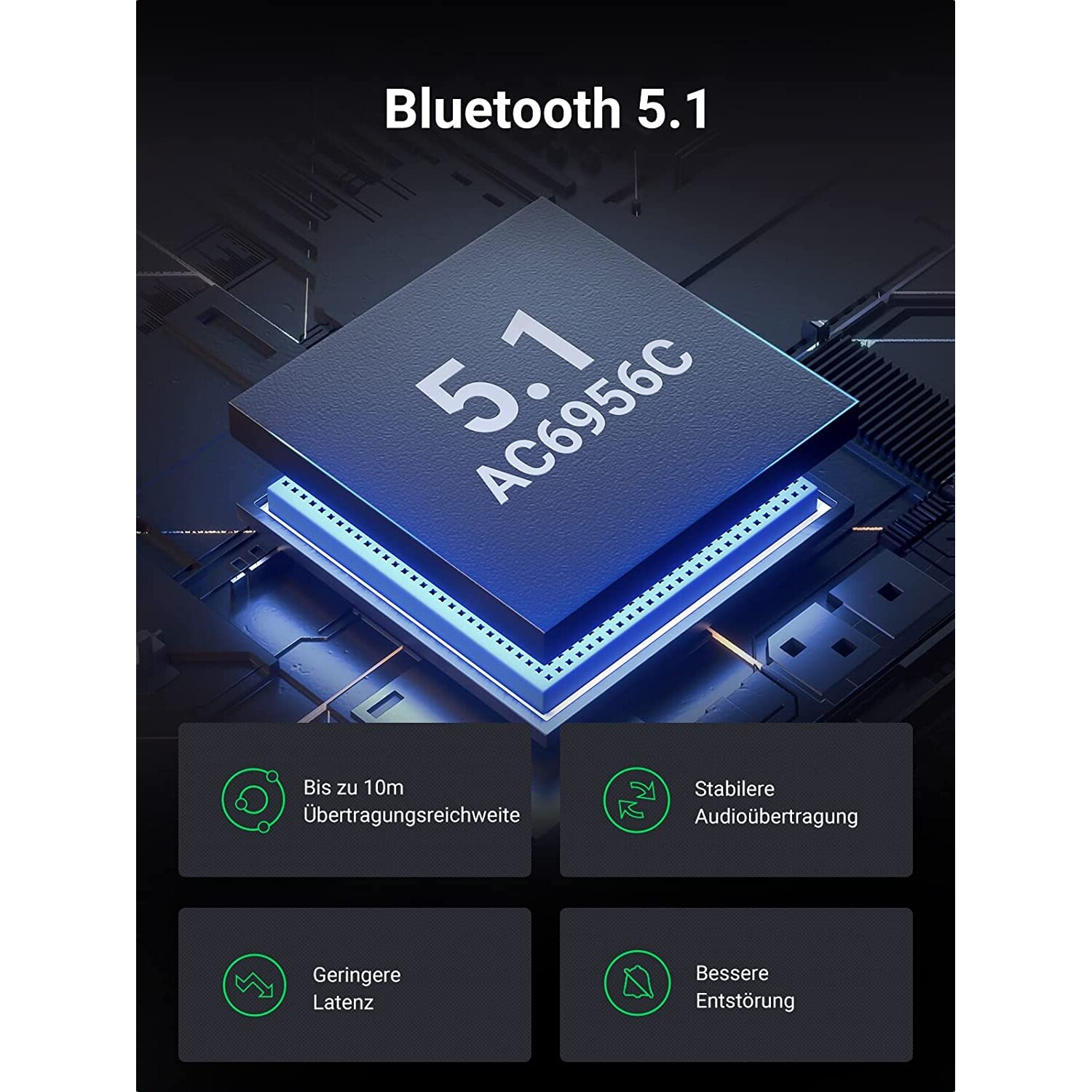 Bluetooth in TV Bluetooth und Schwarz 2 Bluetooth 1 Sender Adapter UGREEN Empfänger