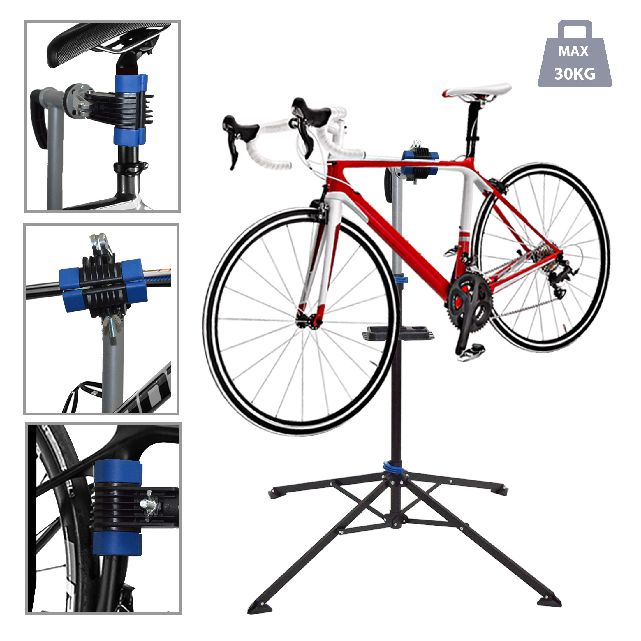 schön (Schwarz/Grau) Reparaturständer robuster Fahrradmontageständer, Mountainbike, E-Bike,Trekkingbike ZOOMYO für