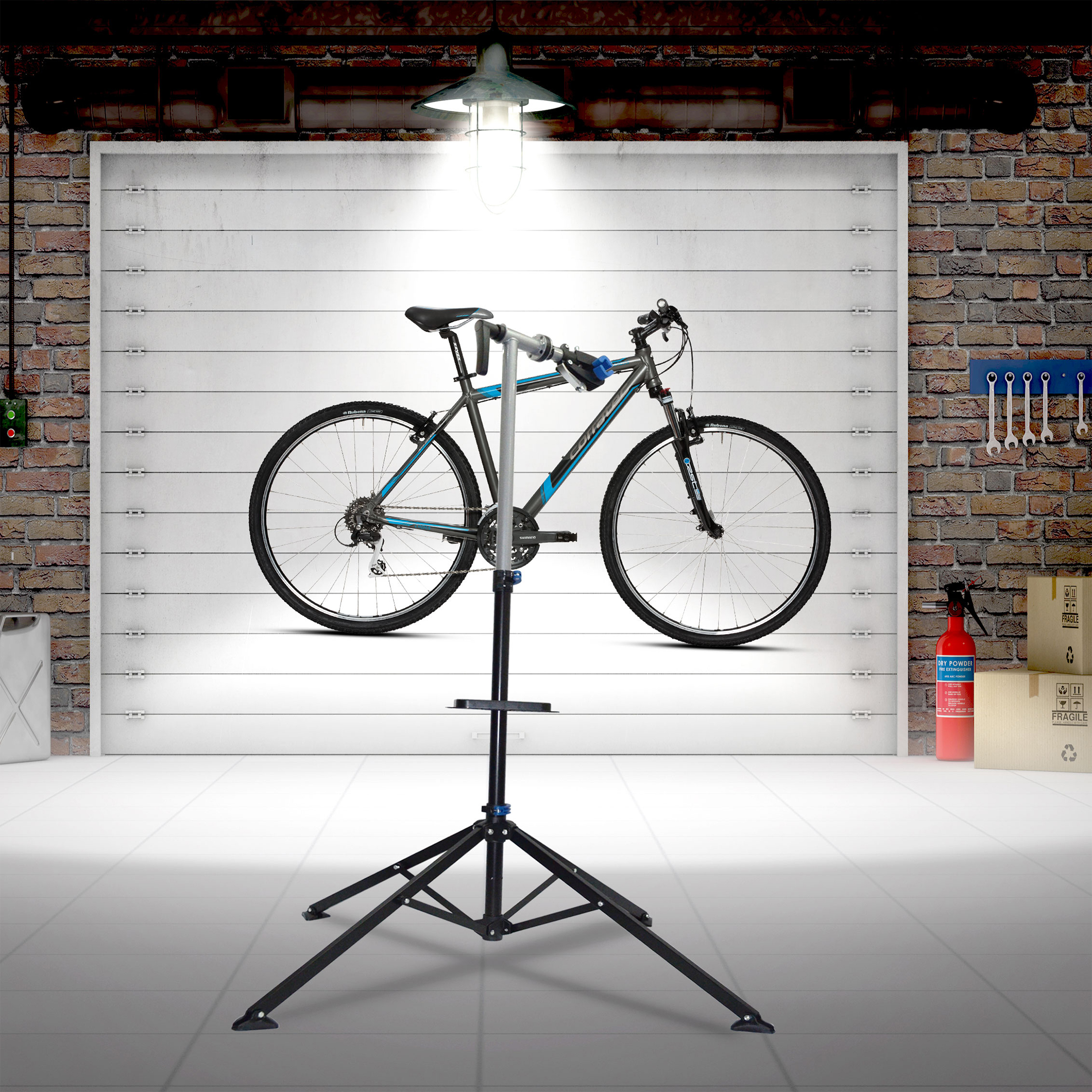 ZOOMYO Fahrradmontageständer, schön robuster für Reparaturständer E-Bike,Trekkingbike (Schwarz/Grau) Mountainbike