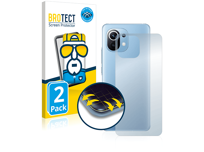 Mi BROTECT Full-Cover 2x 5G) Lite 11 Schutzfolie(für Xiaomi Curved 3D Flex